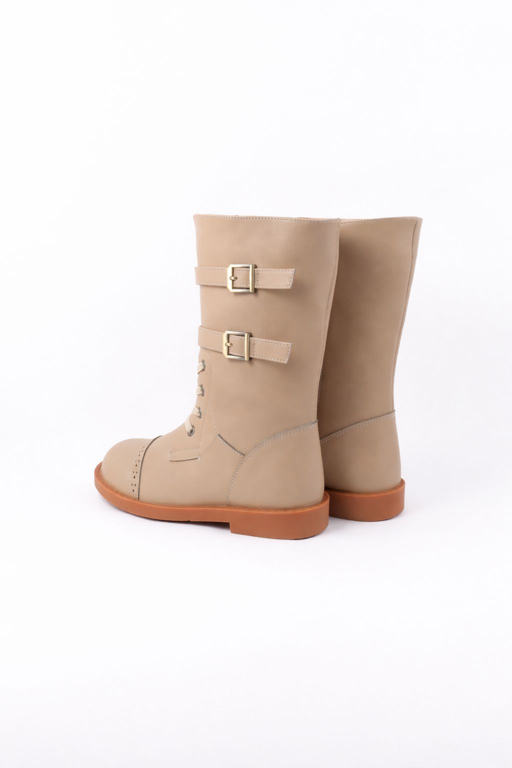 Laceup side zip kids long boots