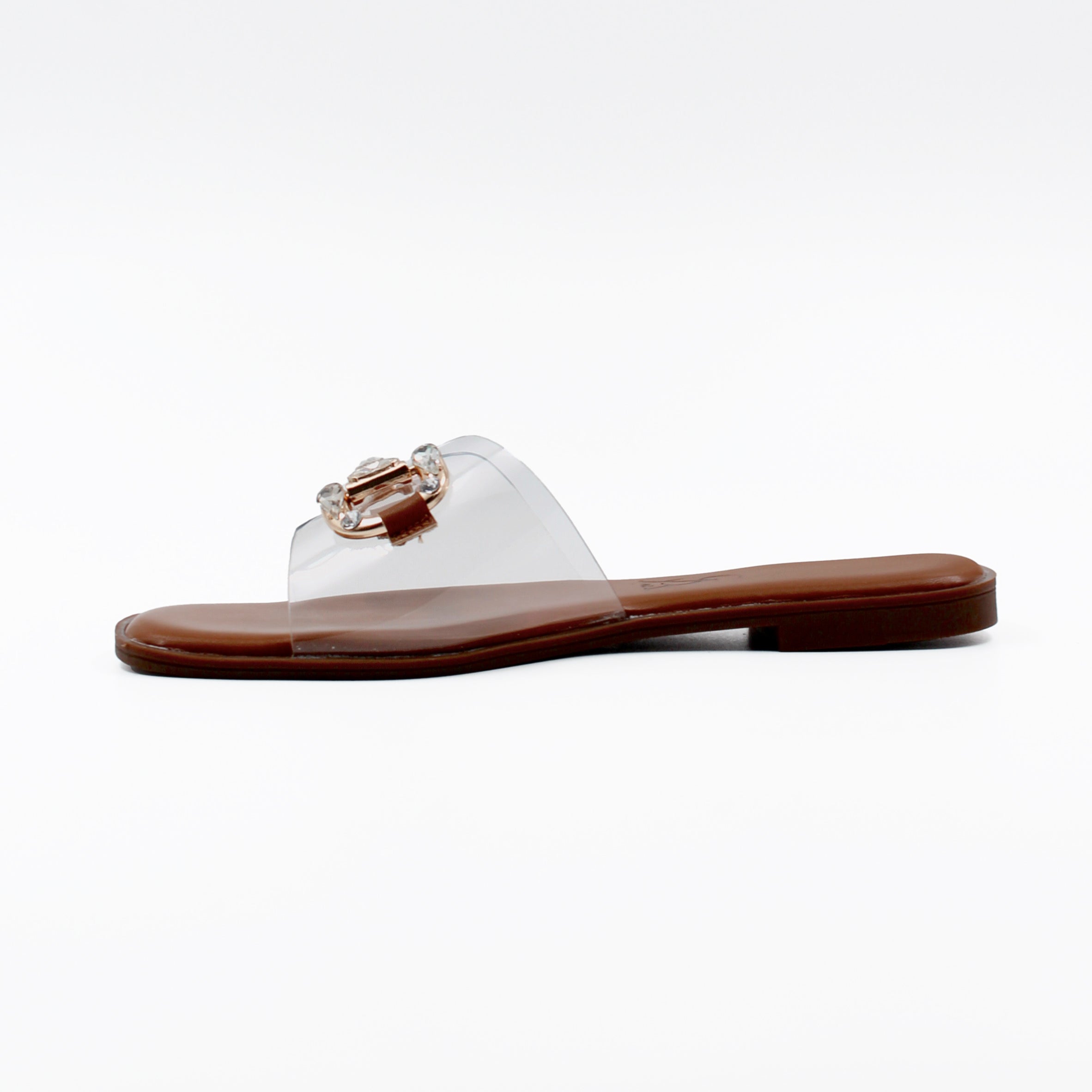 STONE EMBELLISHED VINYL FLATS