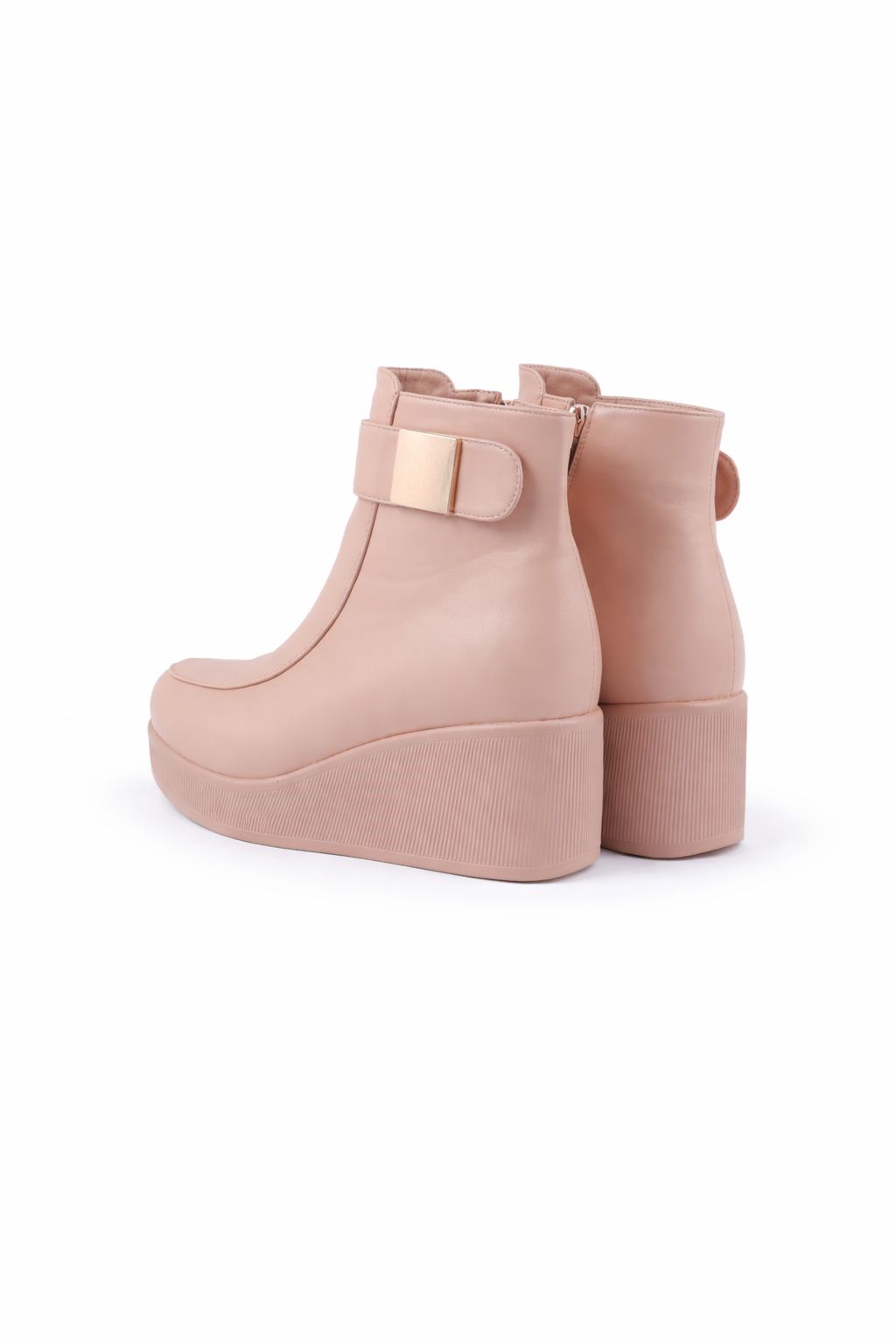 Buckle detail Ankle Platform Heel Boots