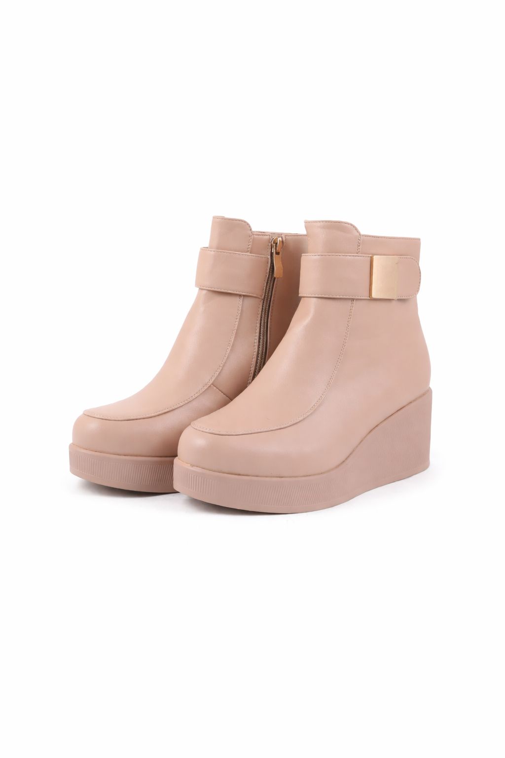Buckle detail Ankle Platform Heel Boots