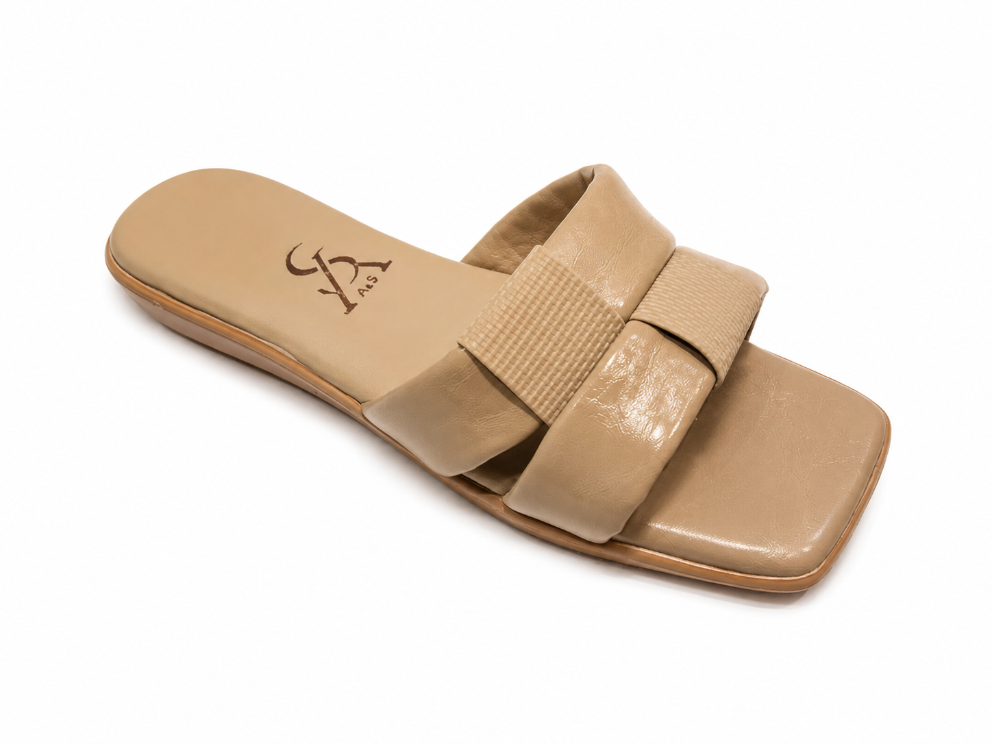Overlap strap cushioned flats