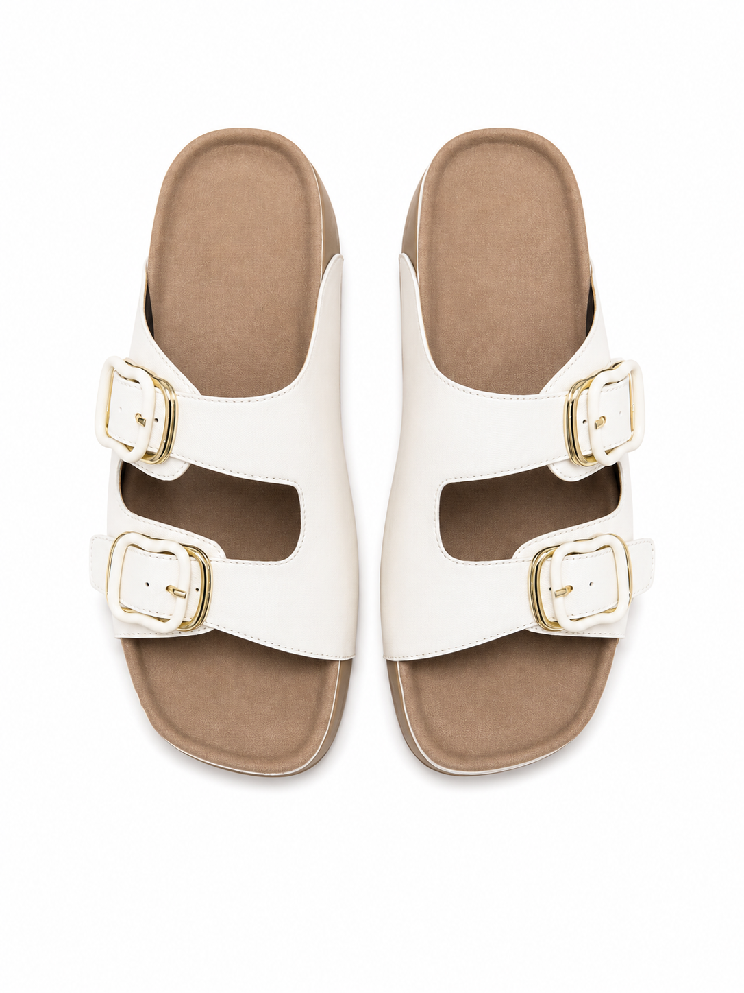 Dual Buckle Detail Chunky Sandals