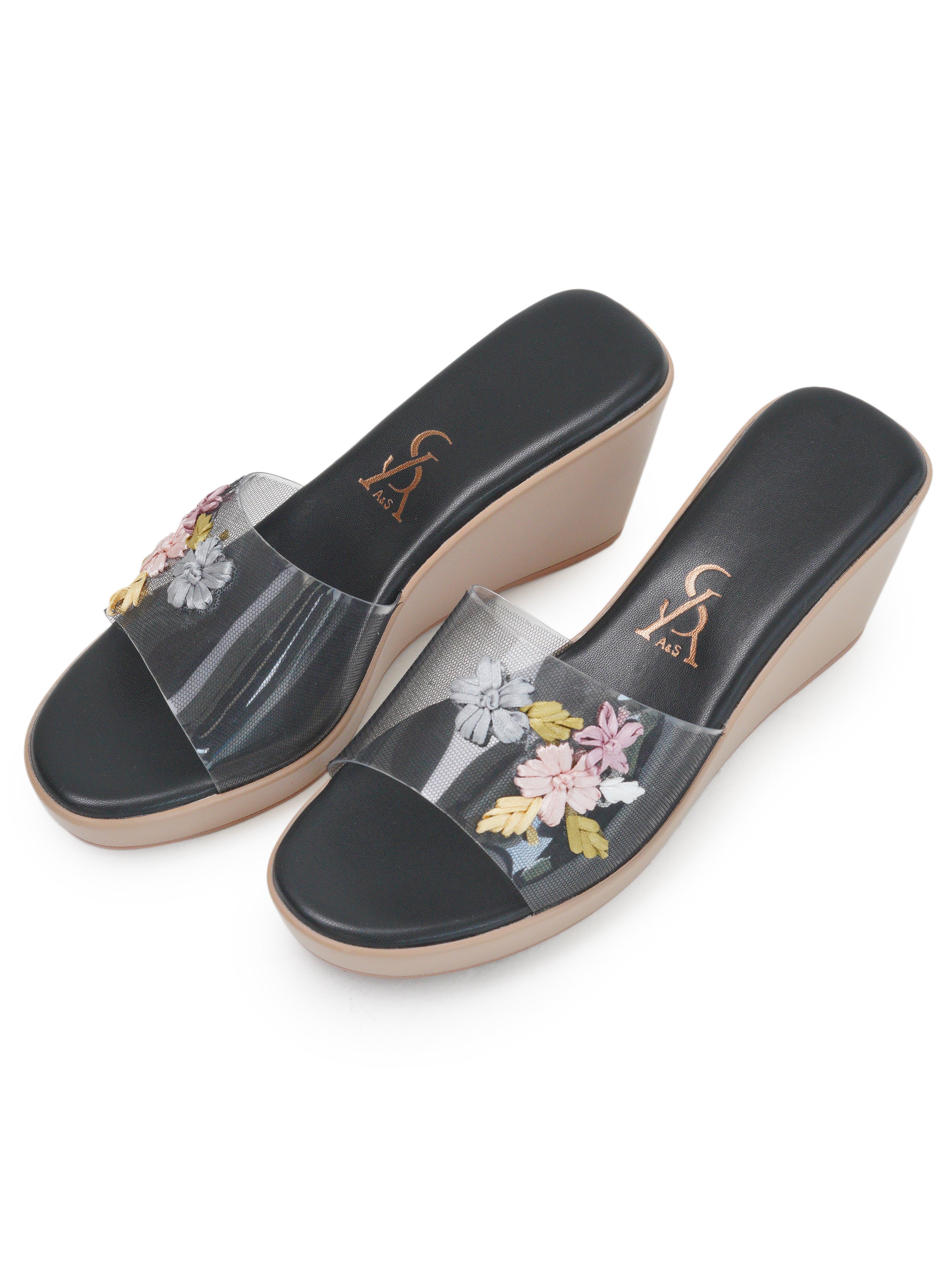 Floral Detail High Wedges