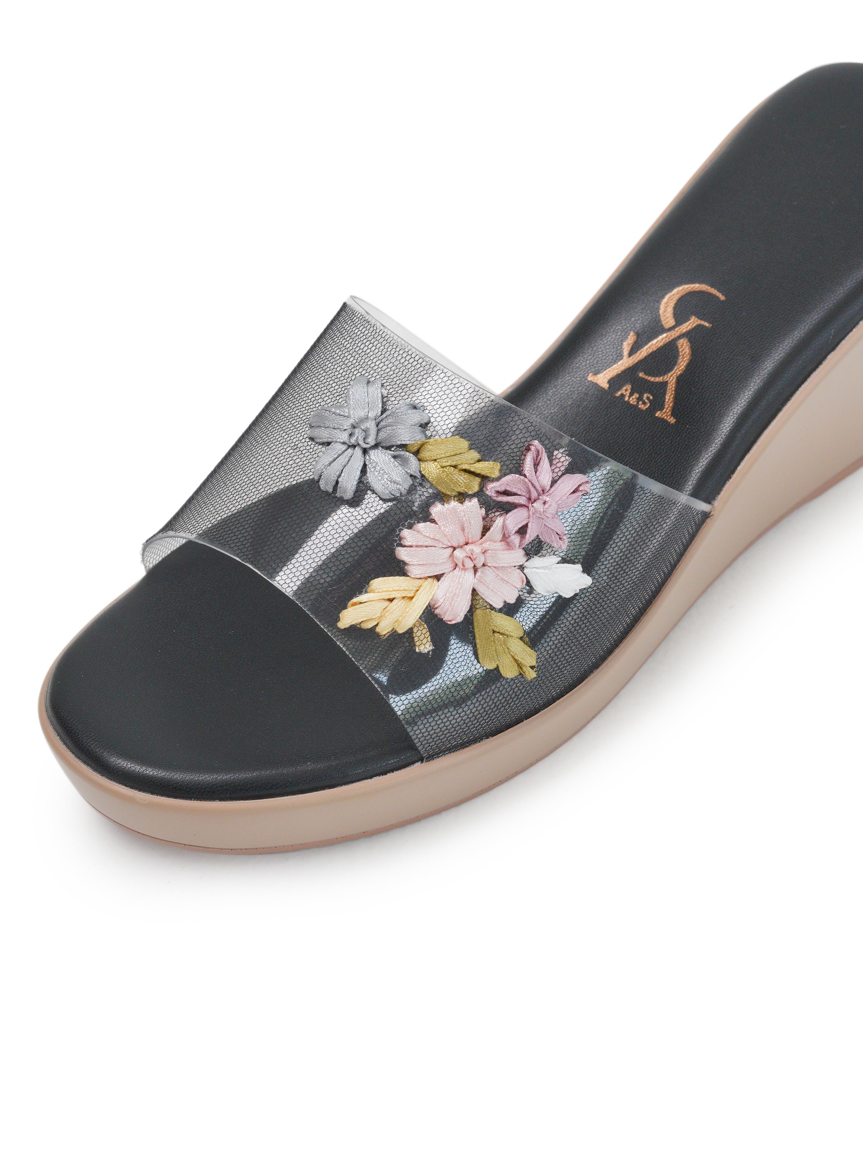 Floral Detail High Wedges