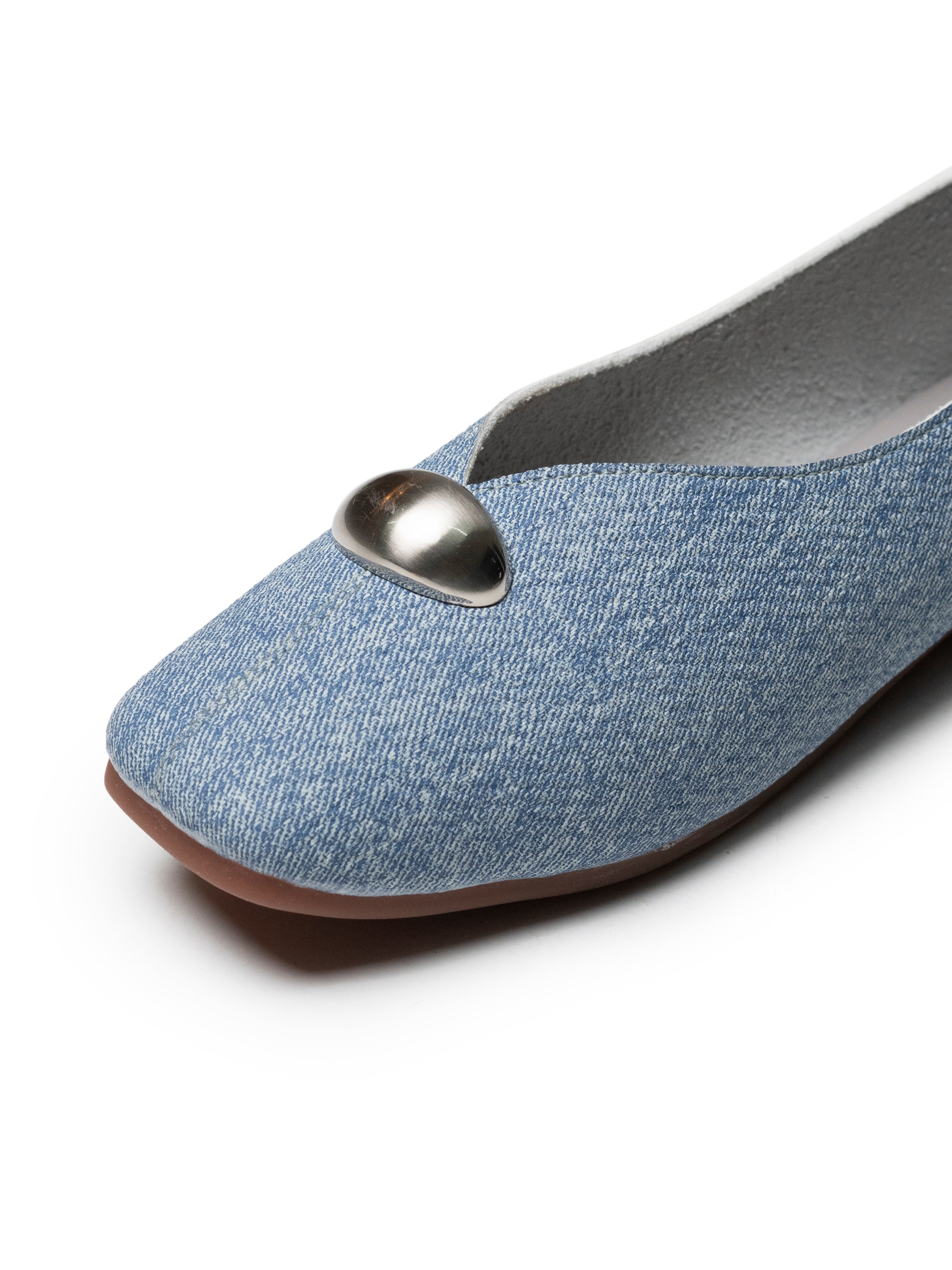 Silver Stud Detail Loafers