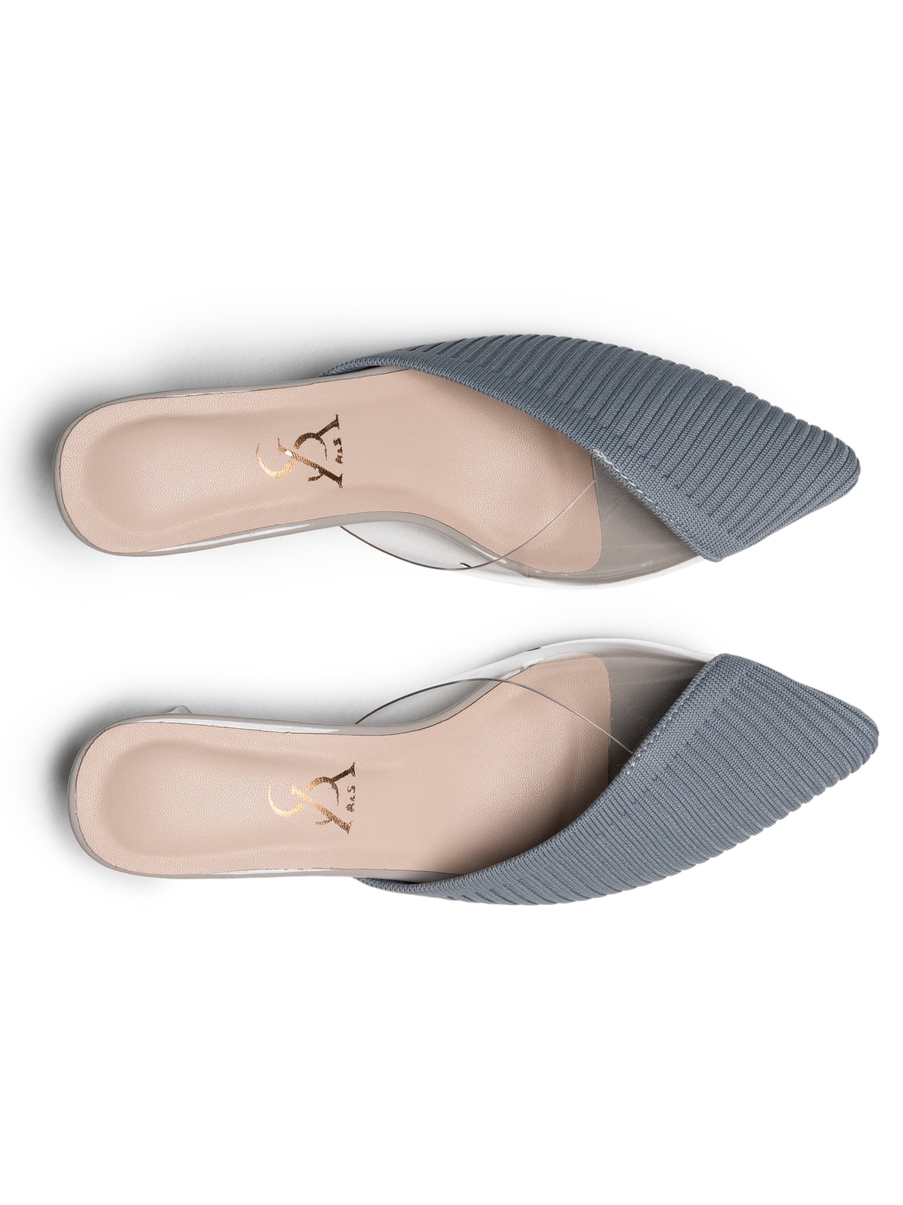 Quilted Vinyl transparent Low Heel