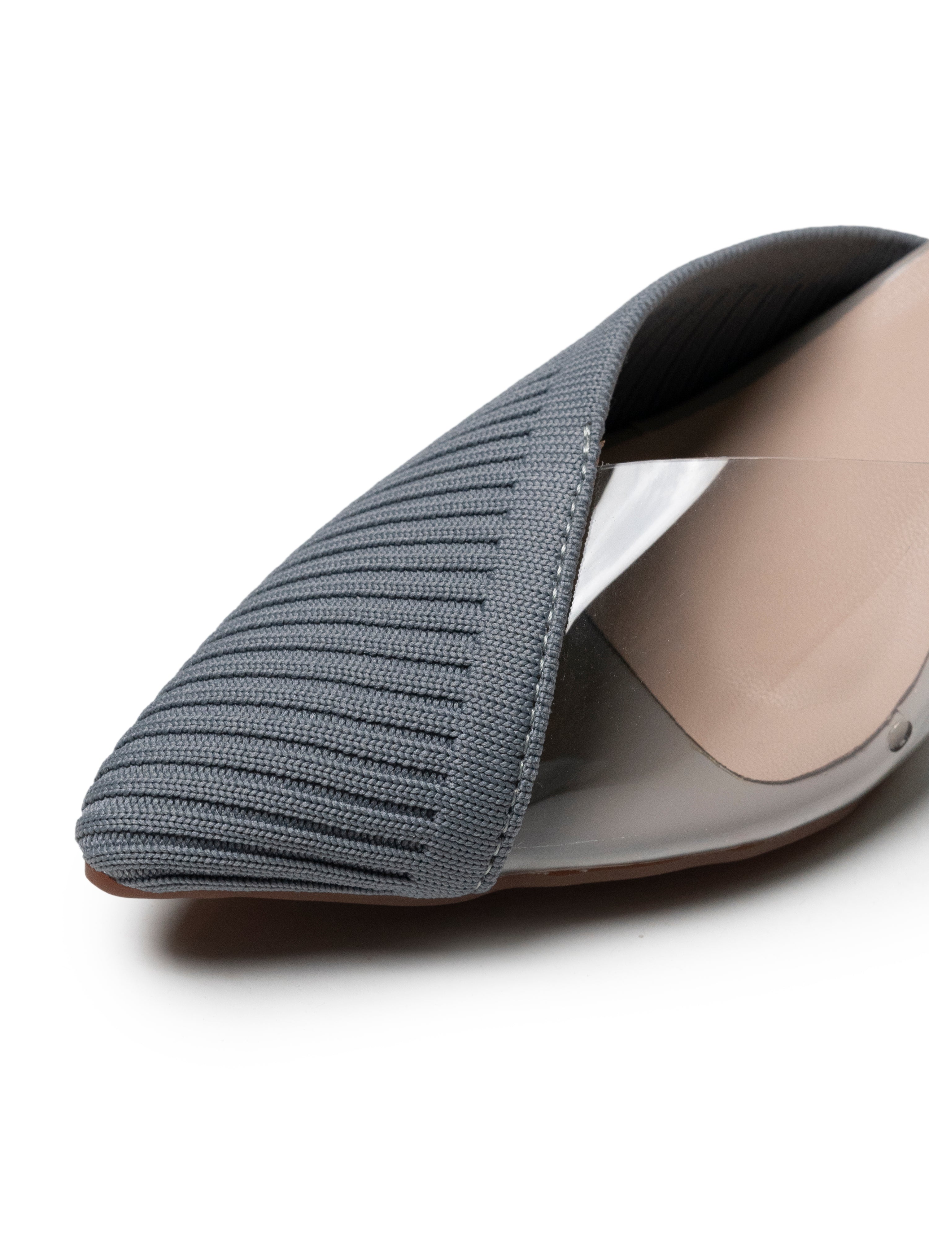 Quilted Vinyl transparent Low Heel