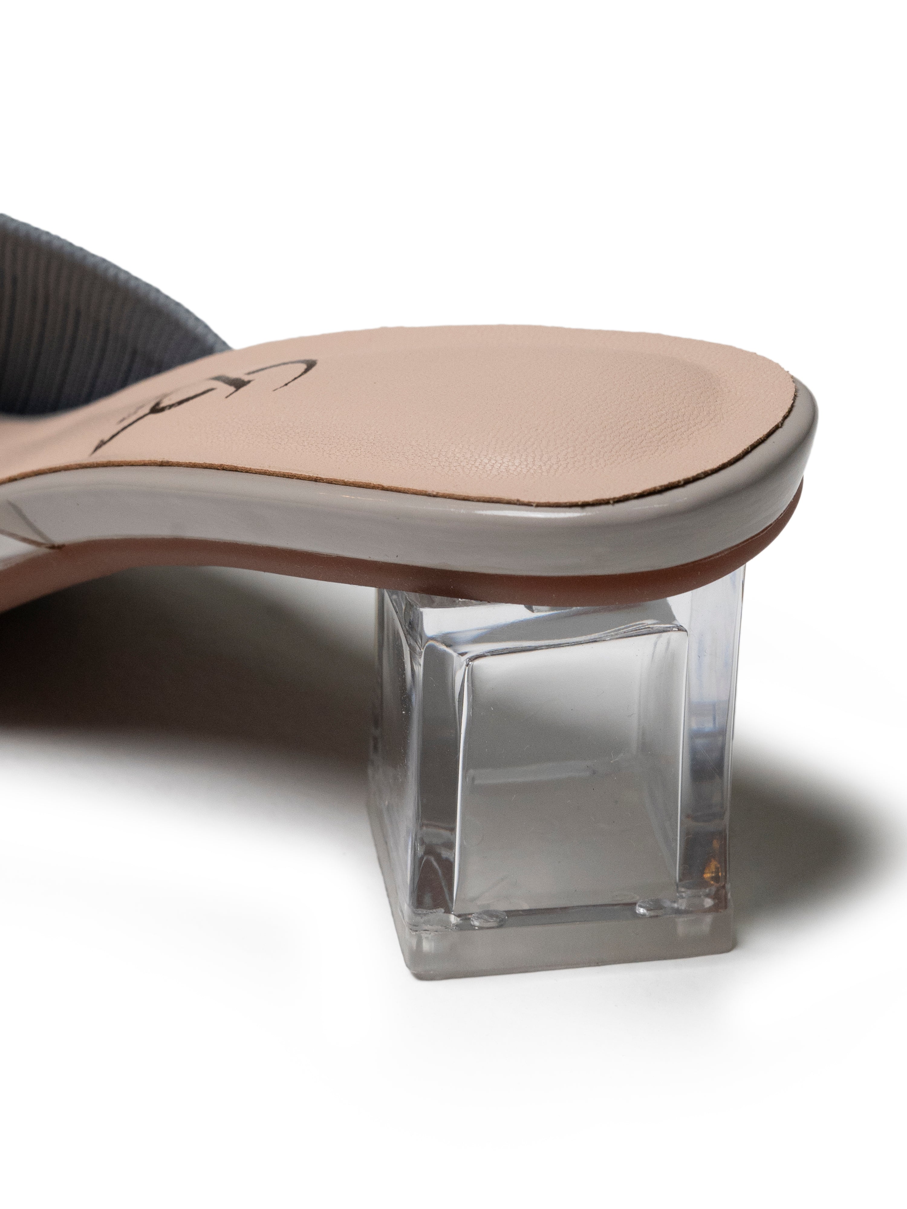 Quilted Vinyl transparent Low Heel