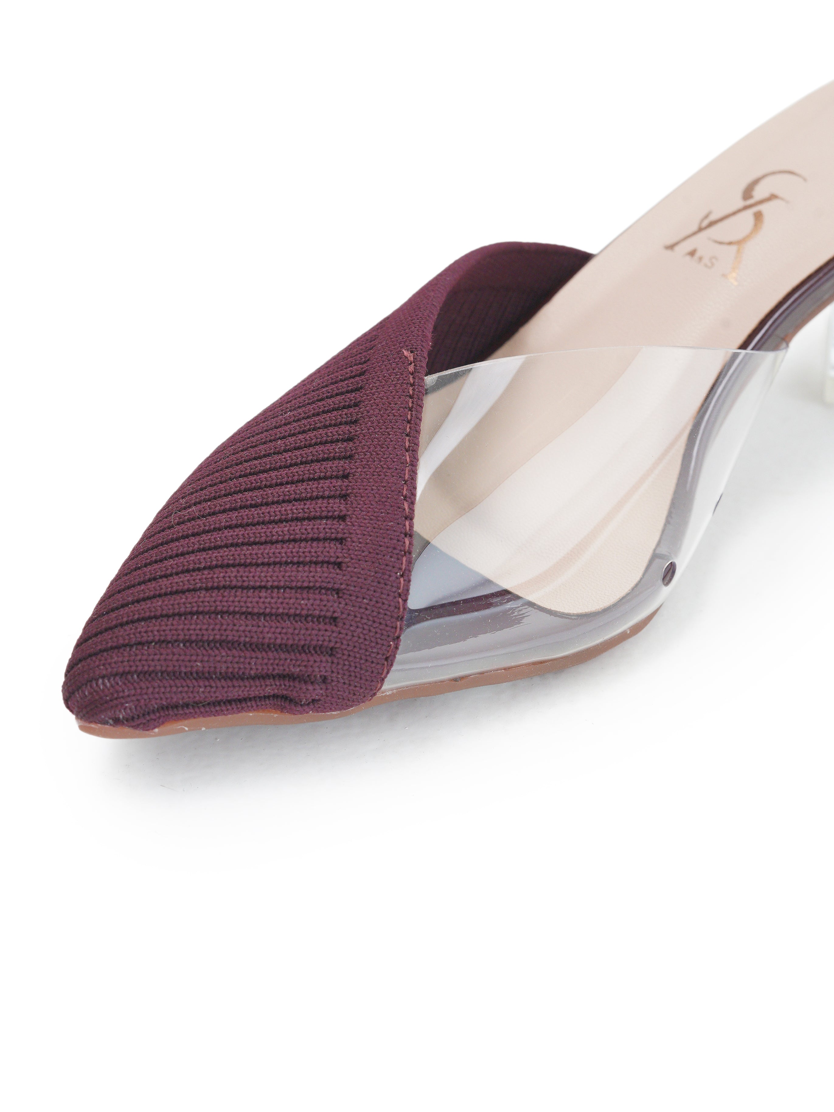 Quilted Vinyl transparent Low Heel