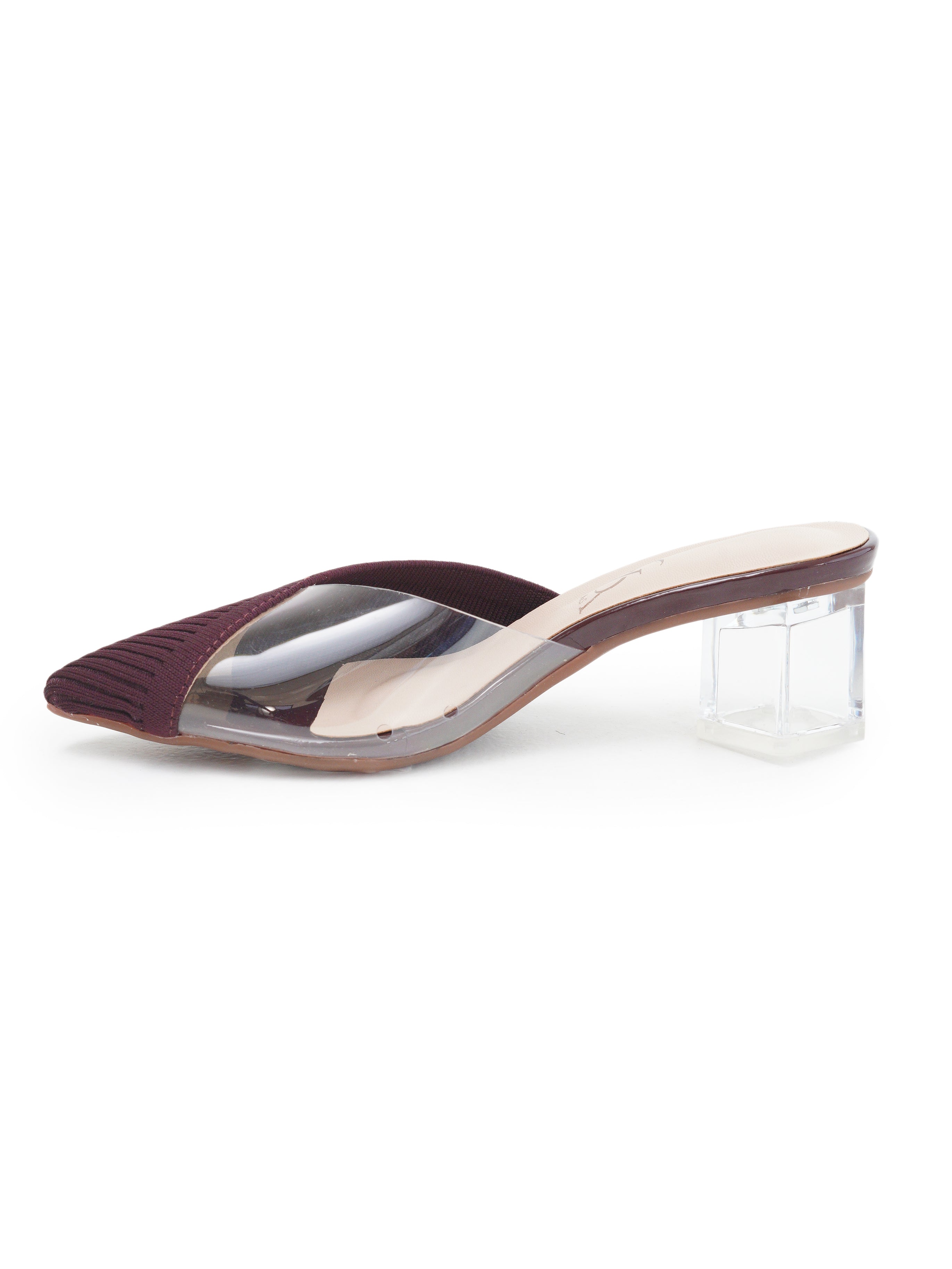 Quilted Vinyl transparent Low Heel