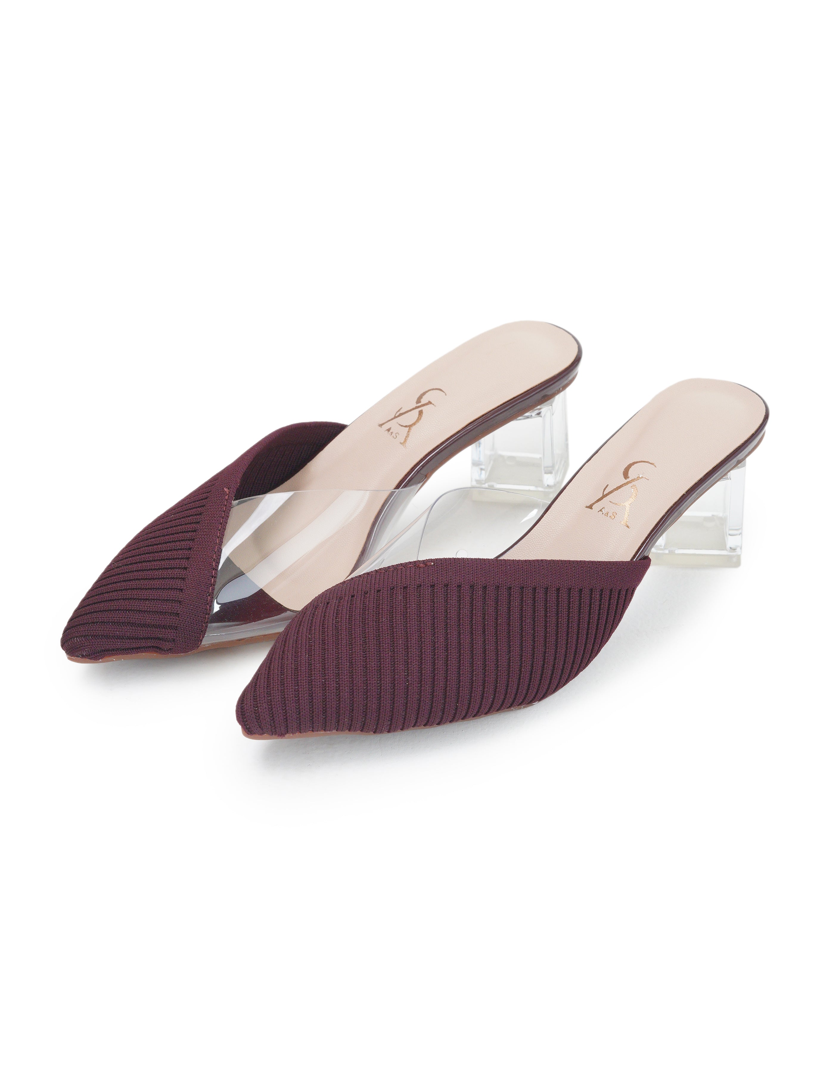 Quilted Vinyl transparent Low Heel