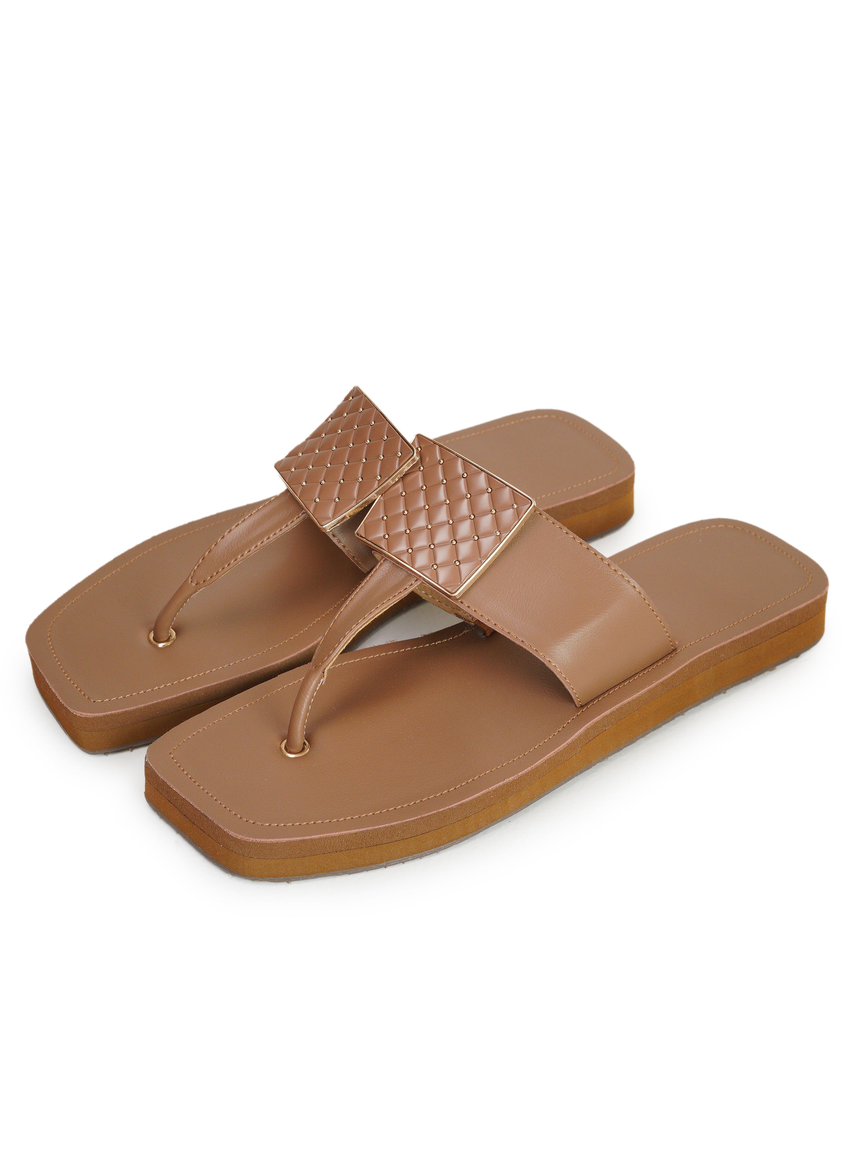 Square toe strap detail flip flop
