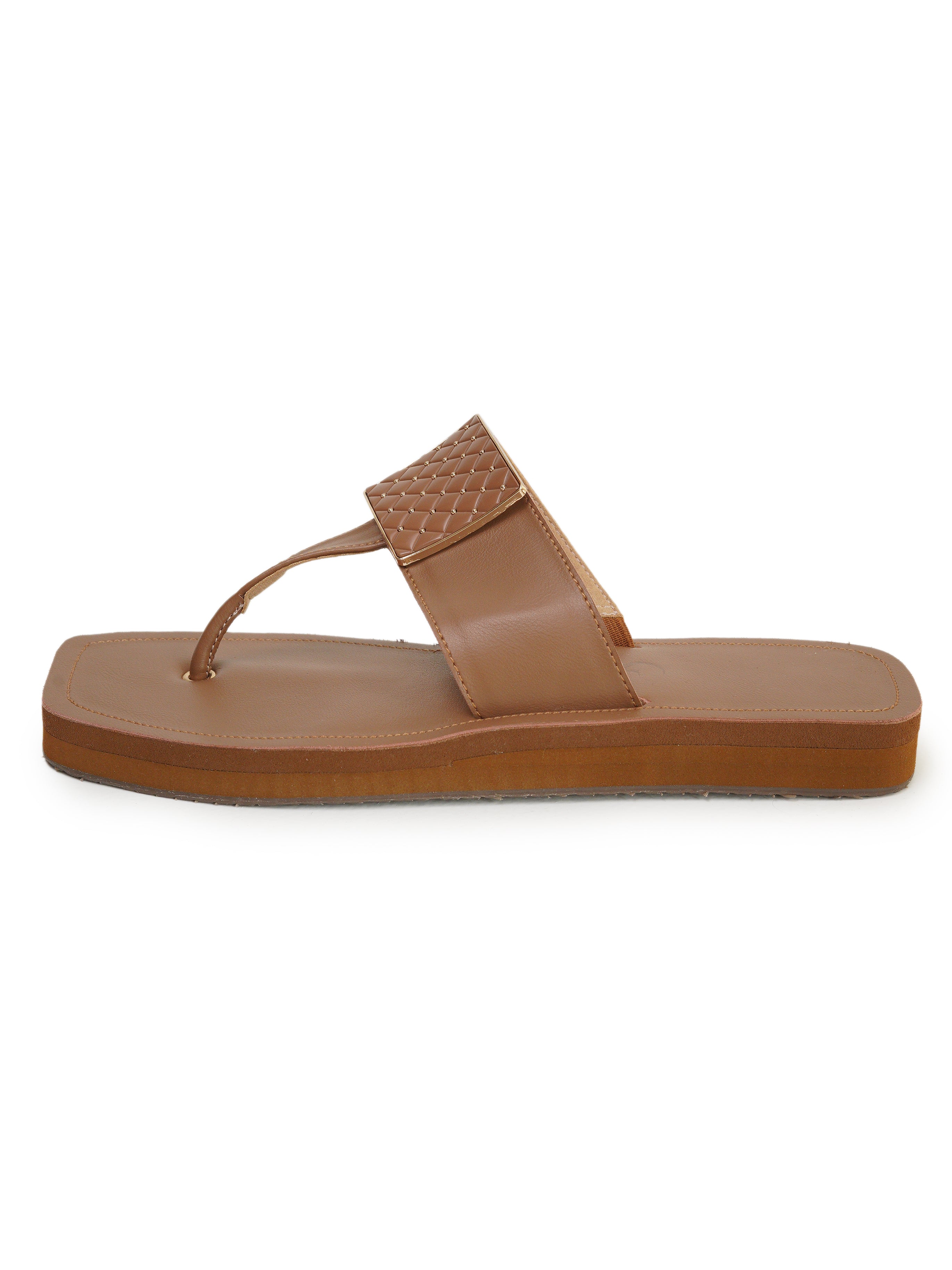 Square toe strap detail flip flop