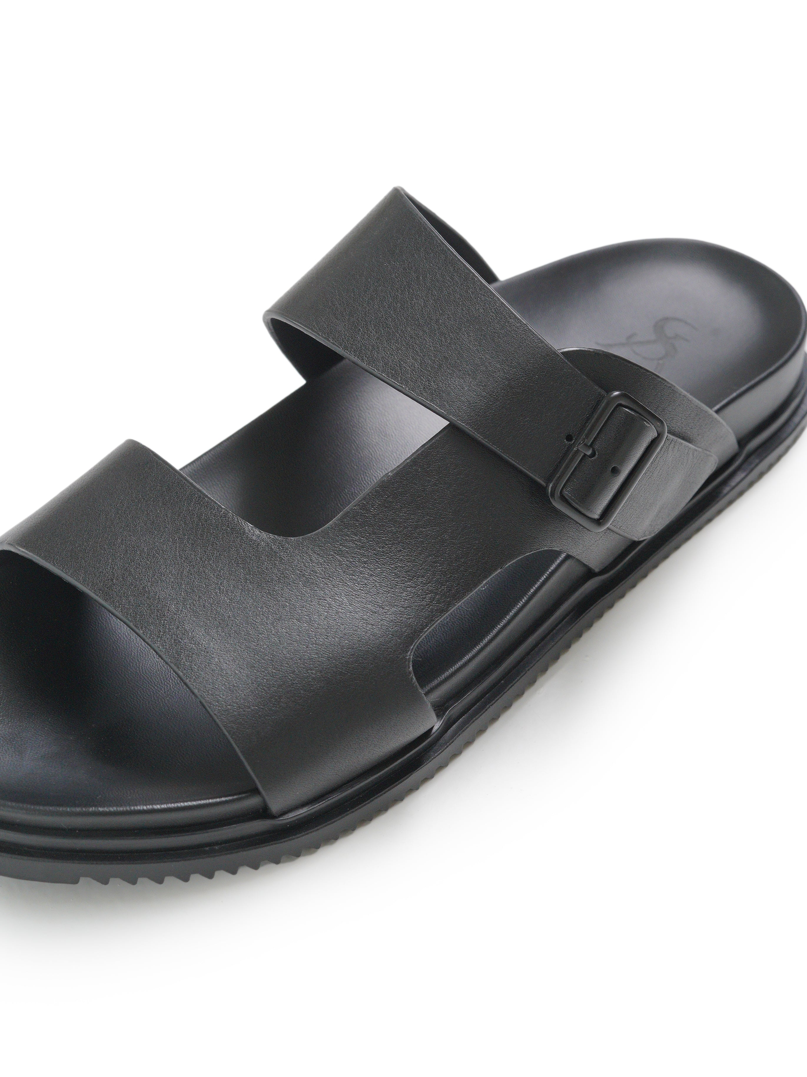 Double strap sandals with buckle