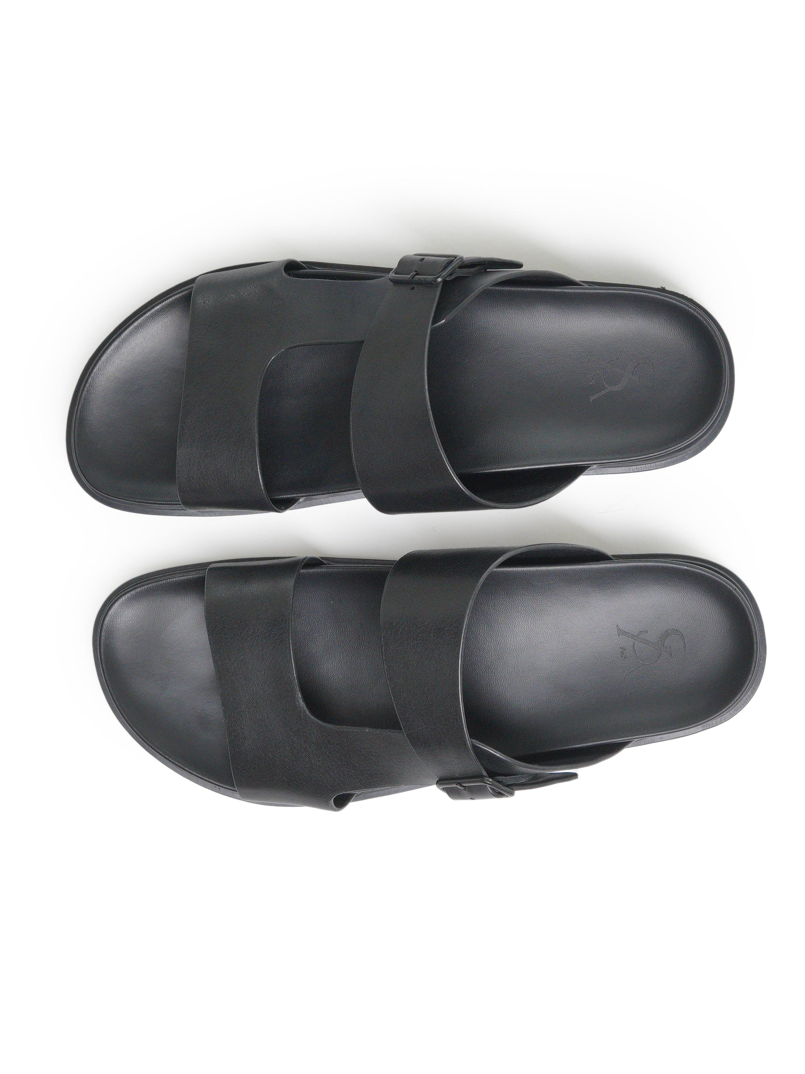 Double strap sandals with buckle