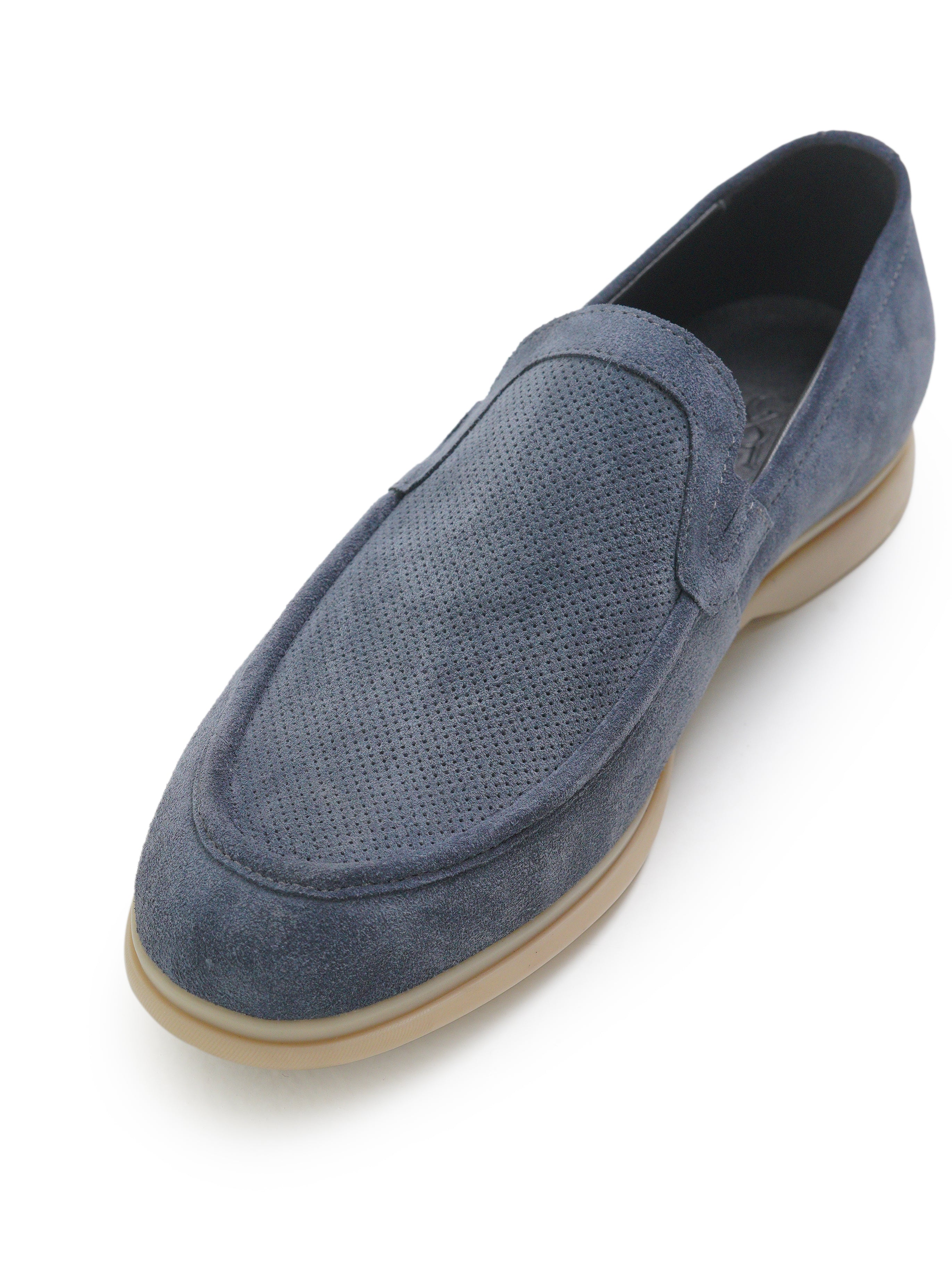 Textured suede loafers