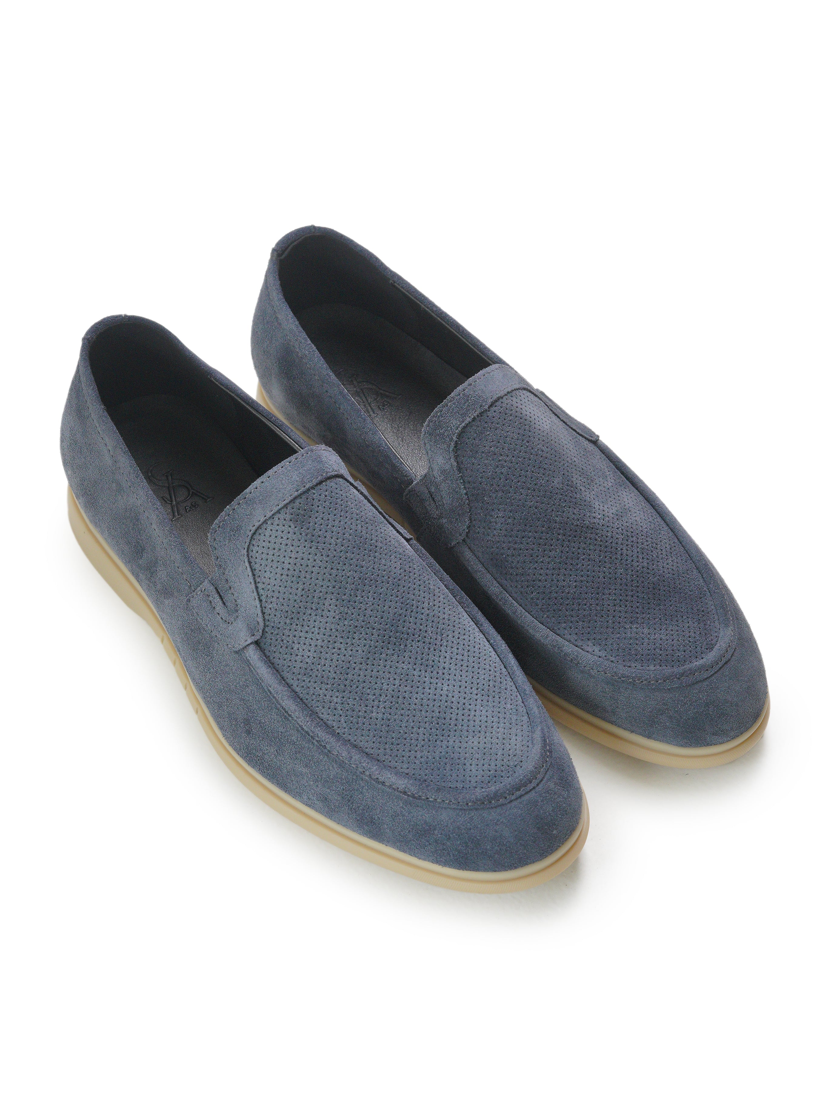 Textured suede loafers