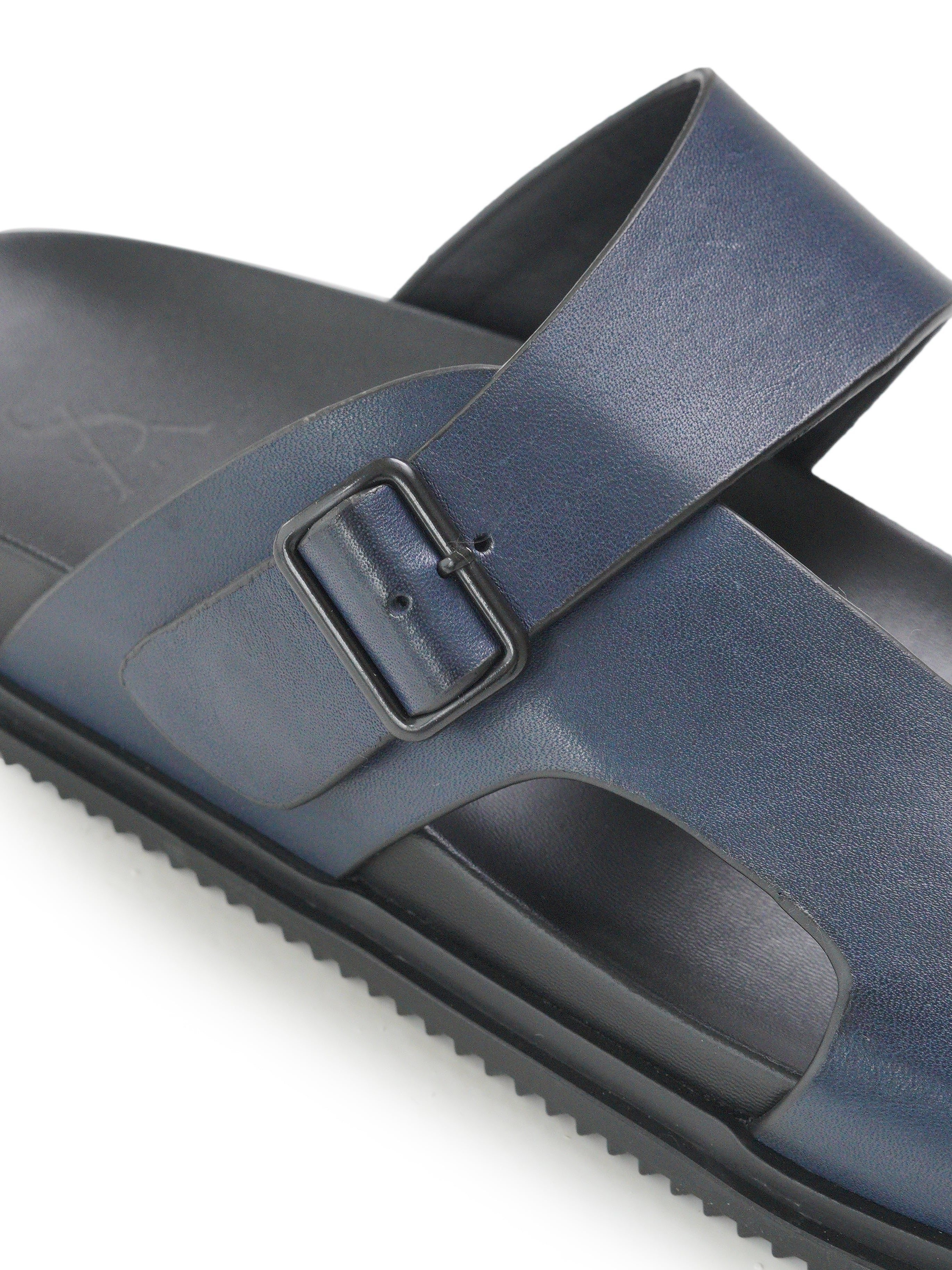 Double strap sandals with buckle