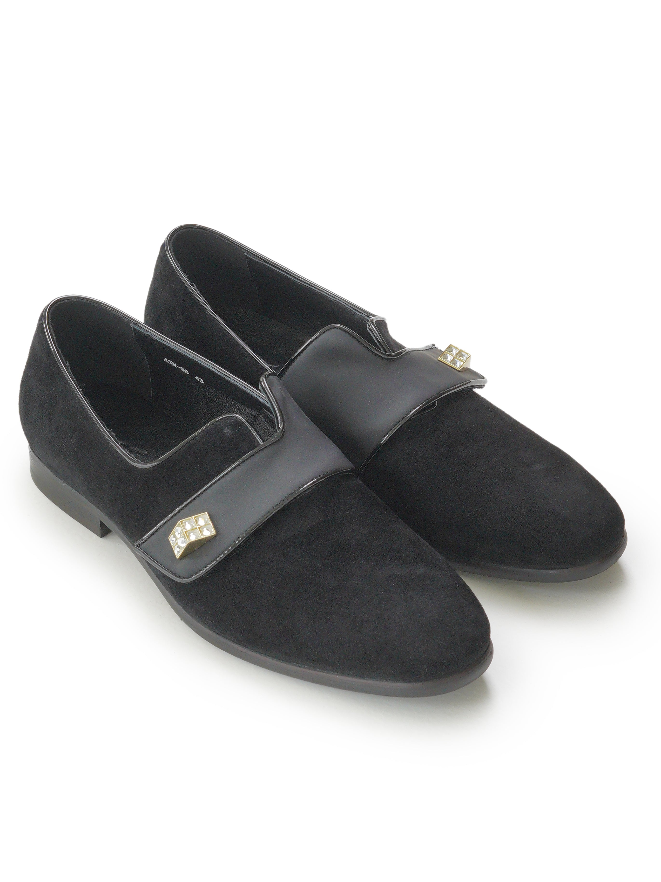 Suede moccasins with embellishment