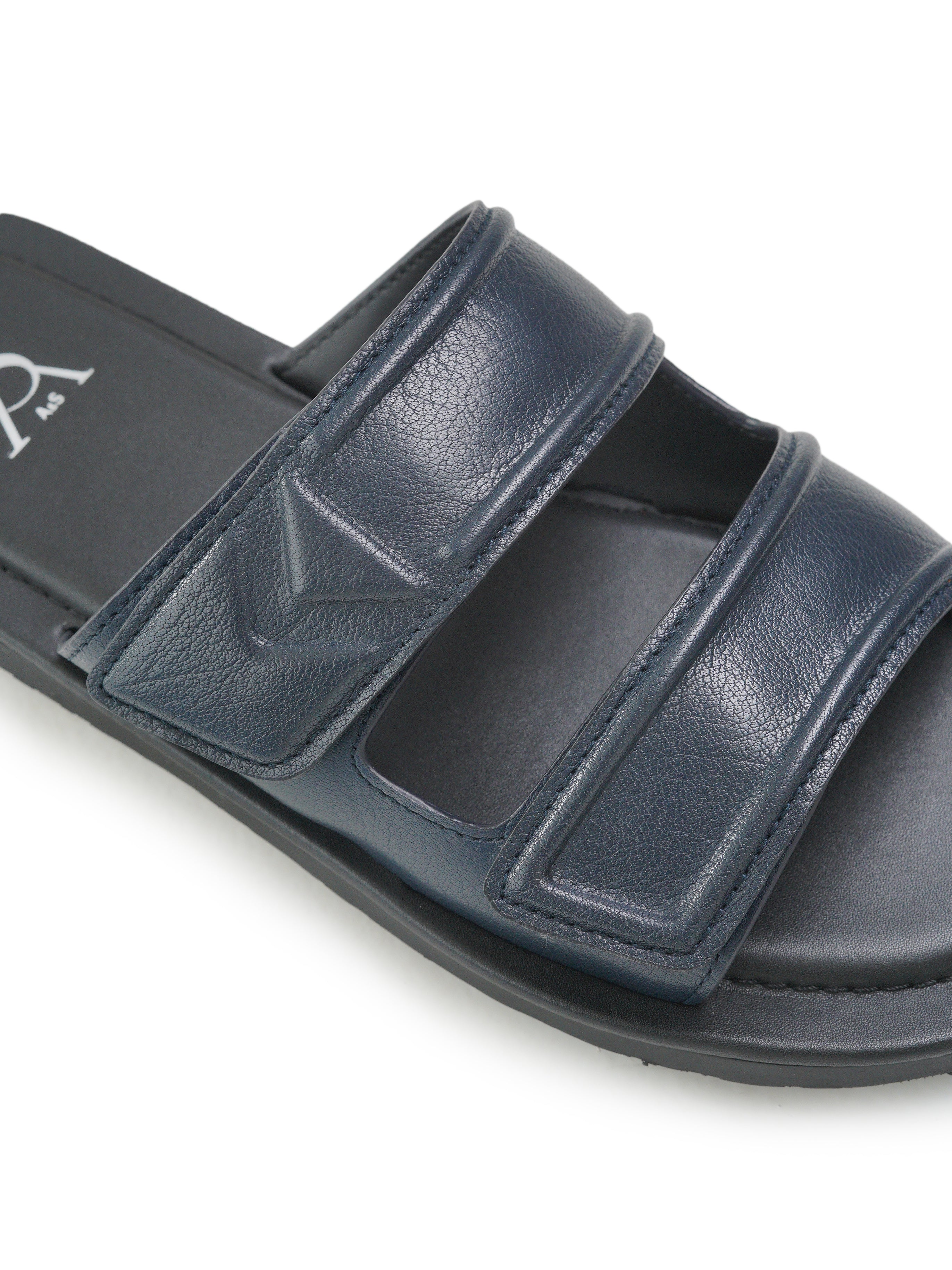 Leather slip-on sandals