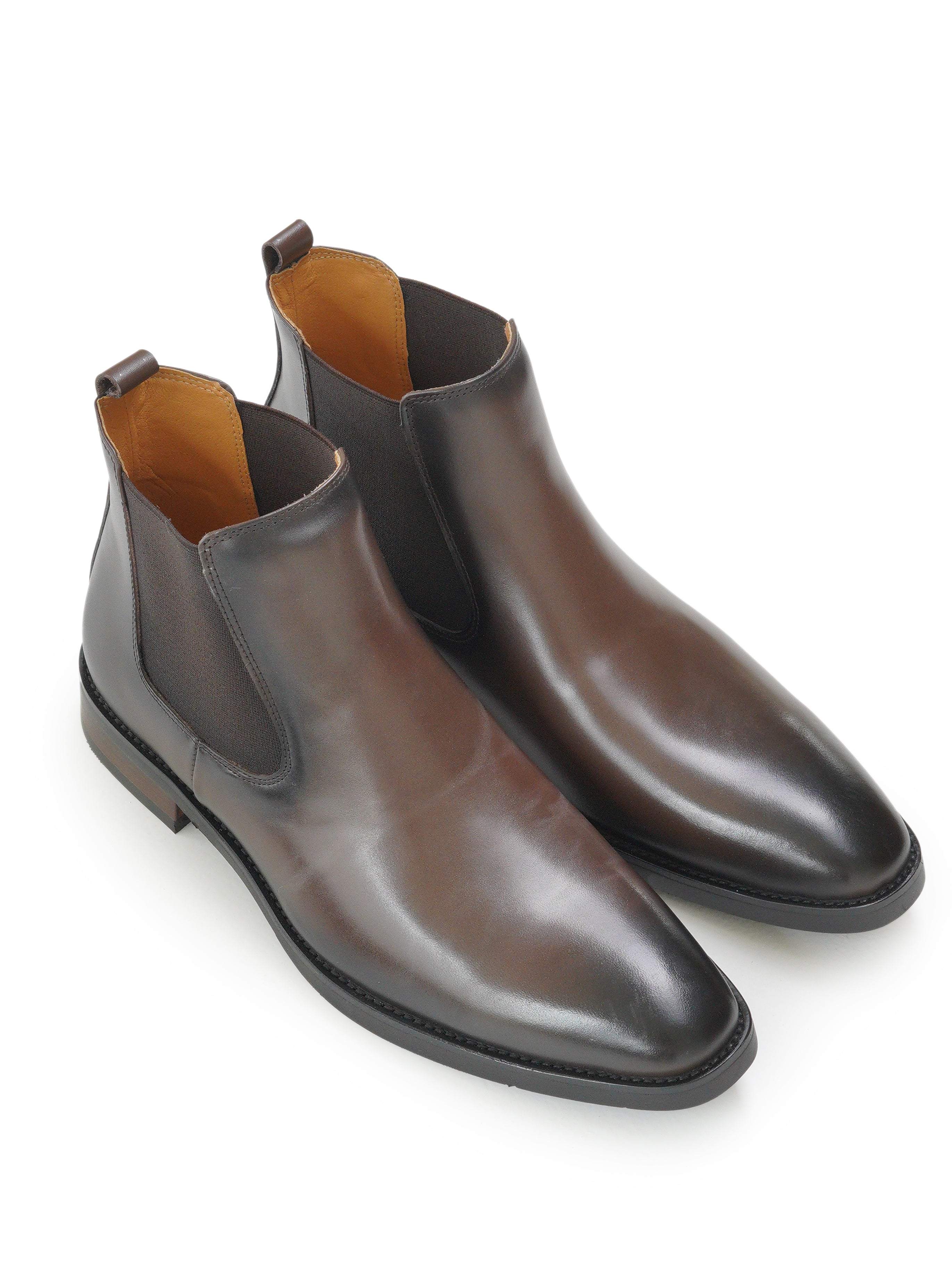Brown leather chelsea boots