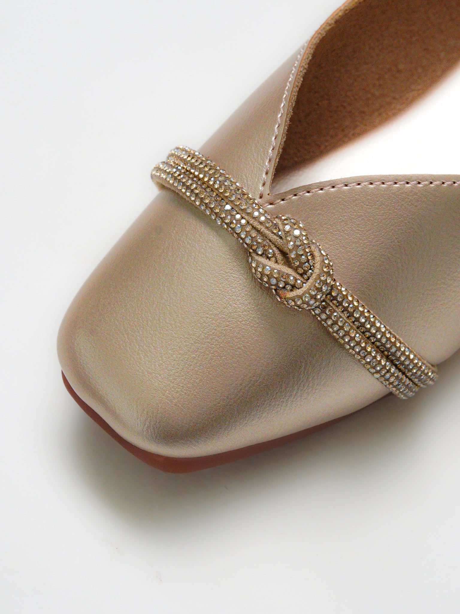 Chain Strap Knot Detail Ballerinas