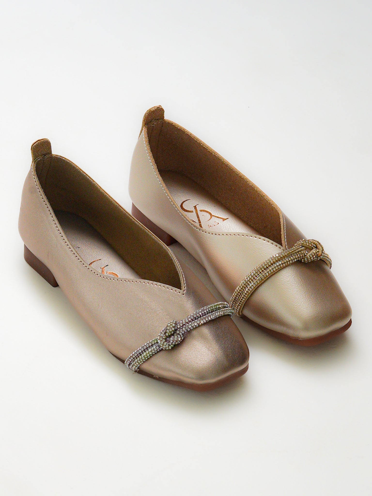 Chain Strap Knot Detail Ballerinas