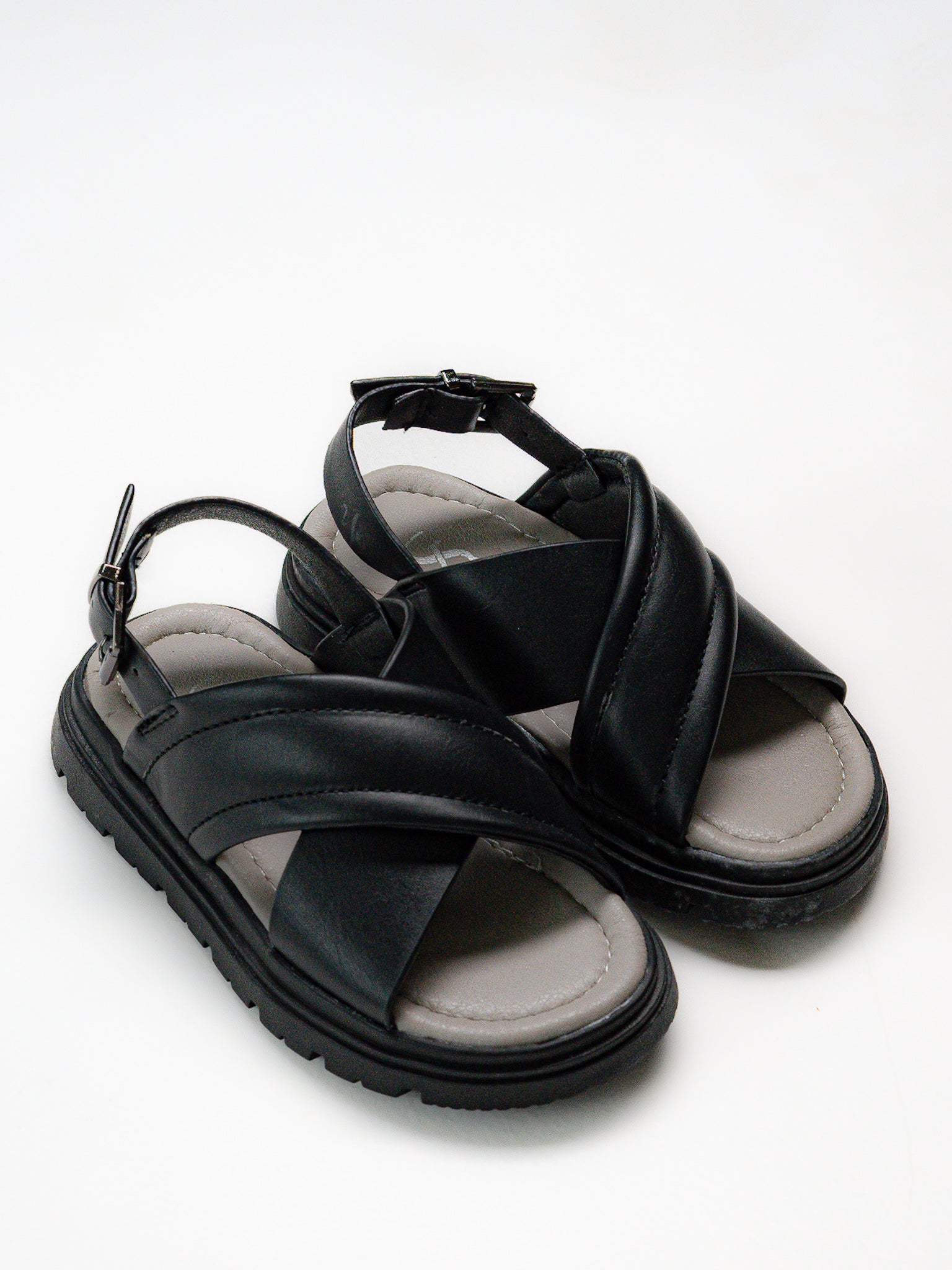 Wide Cross Strap Sandals