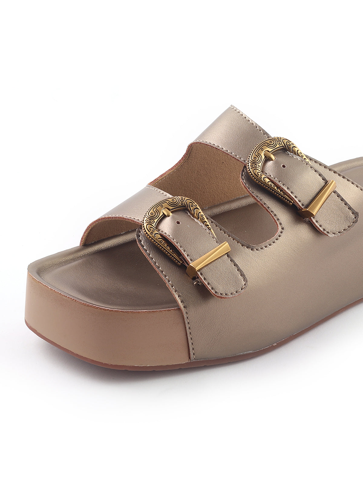 Antique Buckle Detail platform Sandals