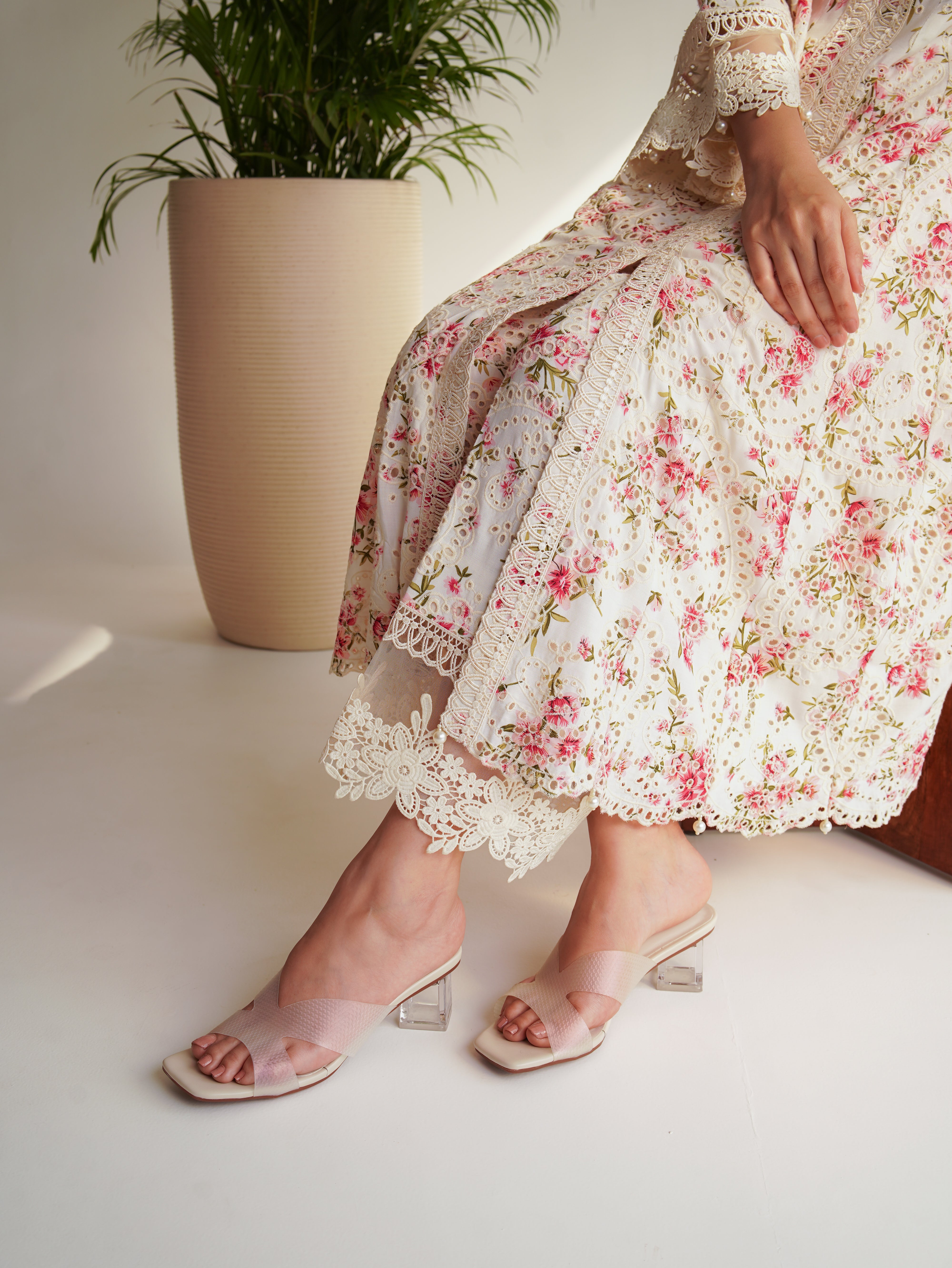 Cutout Strap Low Block Heel