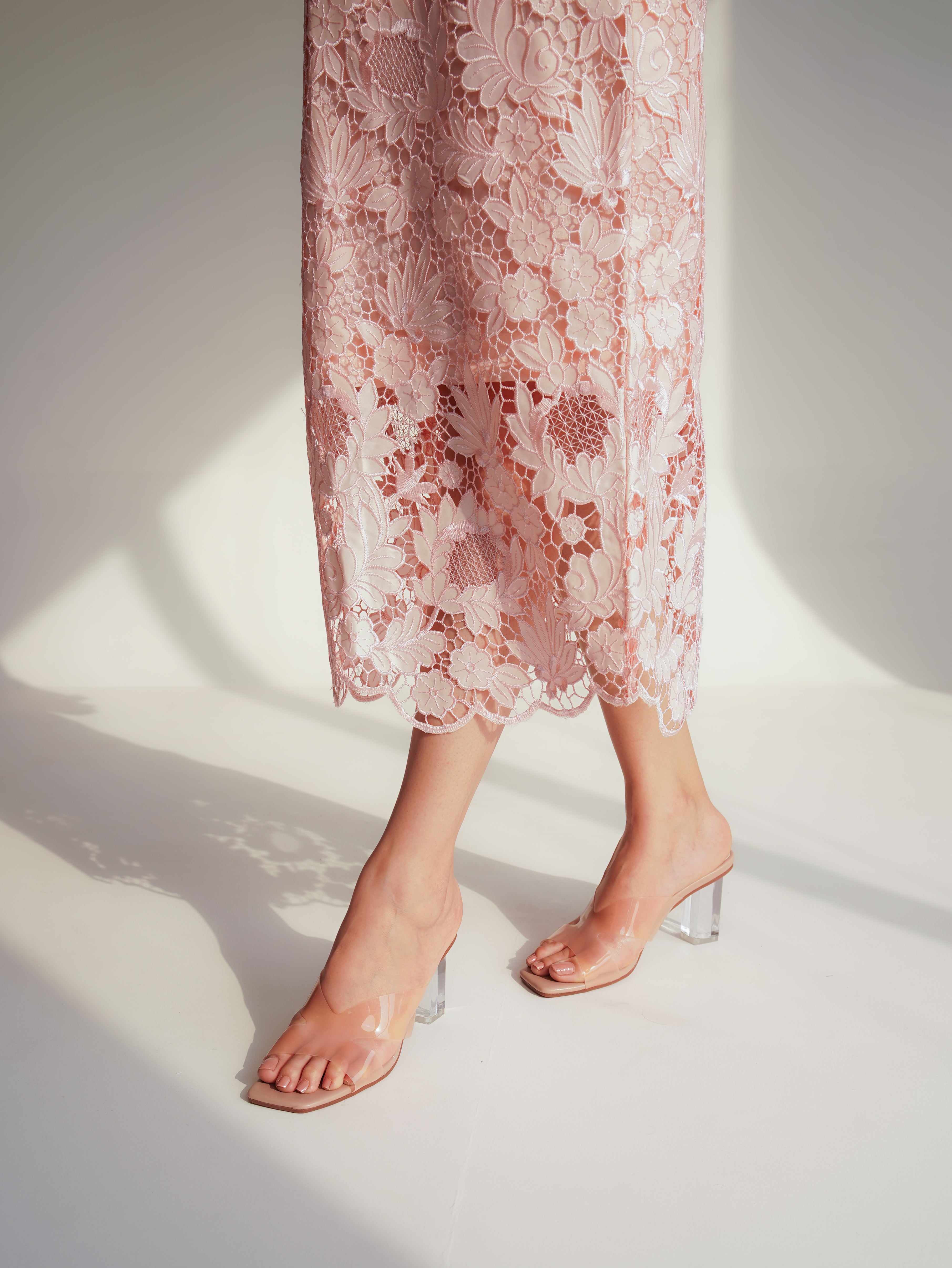 Cutout Strap High Block Heel