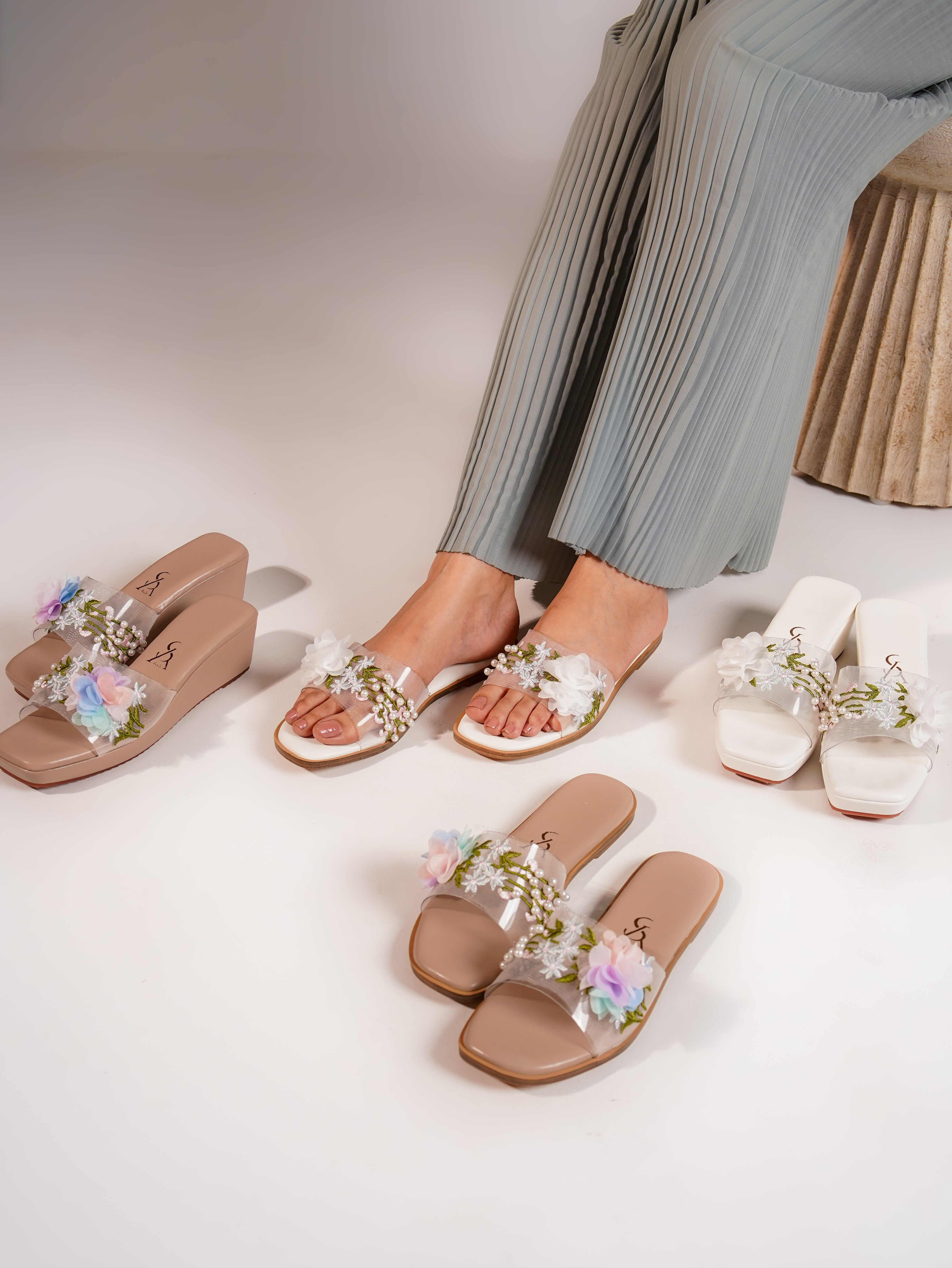 Floral Strap Detail Flats
