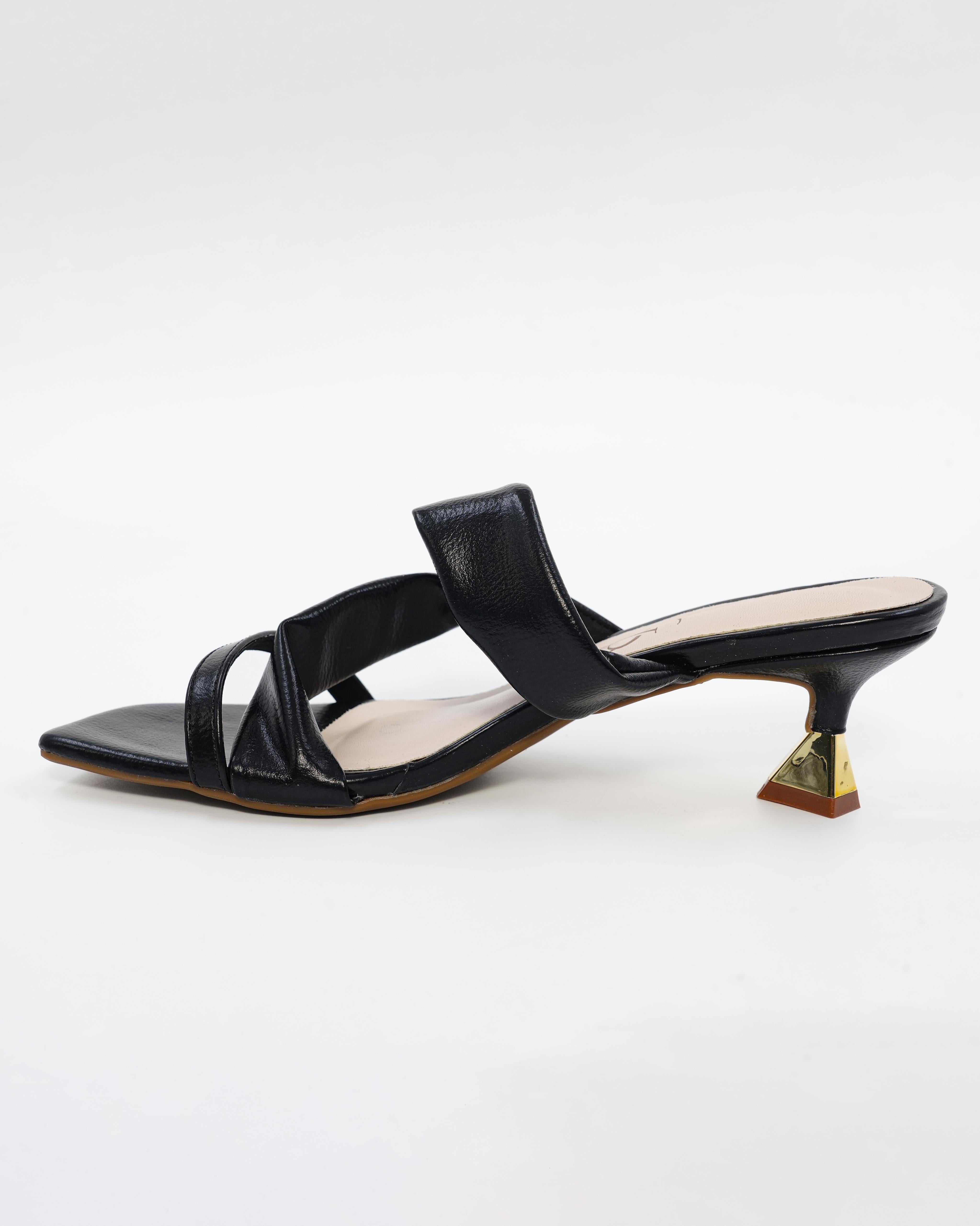 Knotted Strap Detail Kitten Heels