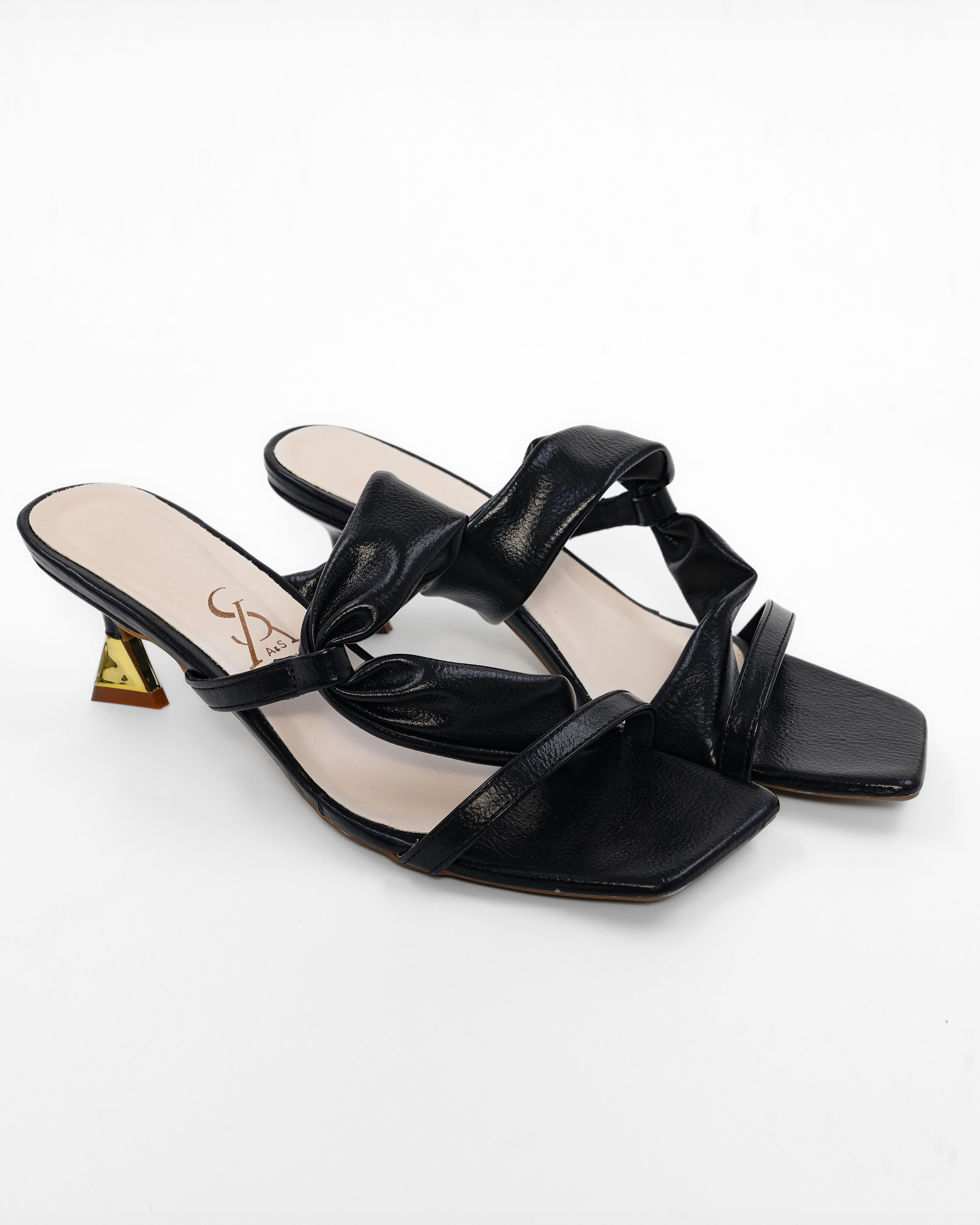 Knotted Strap Detail Kitten Heels