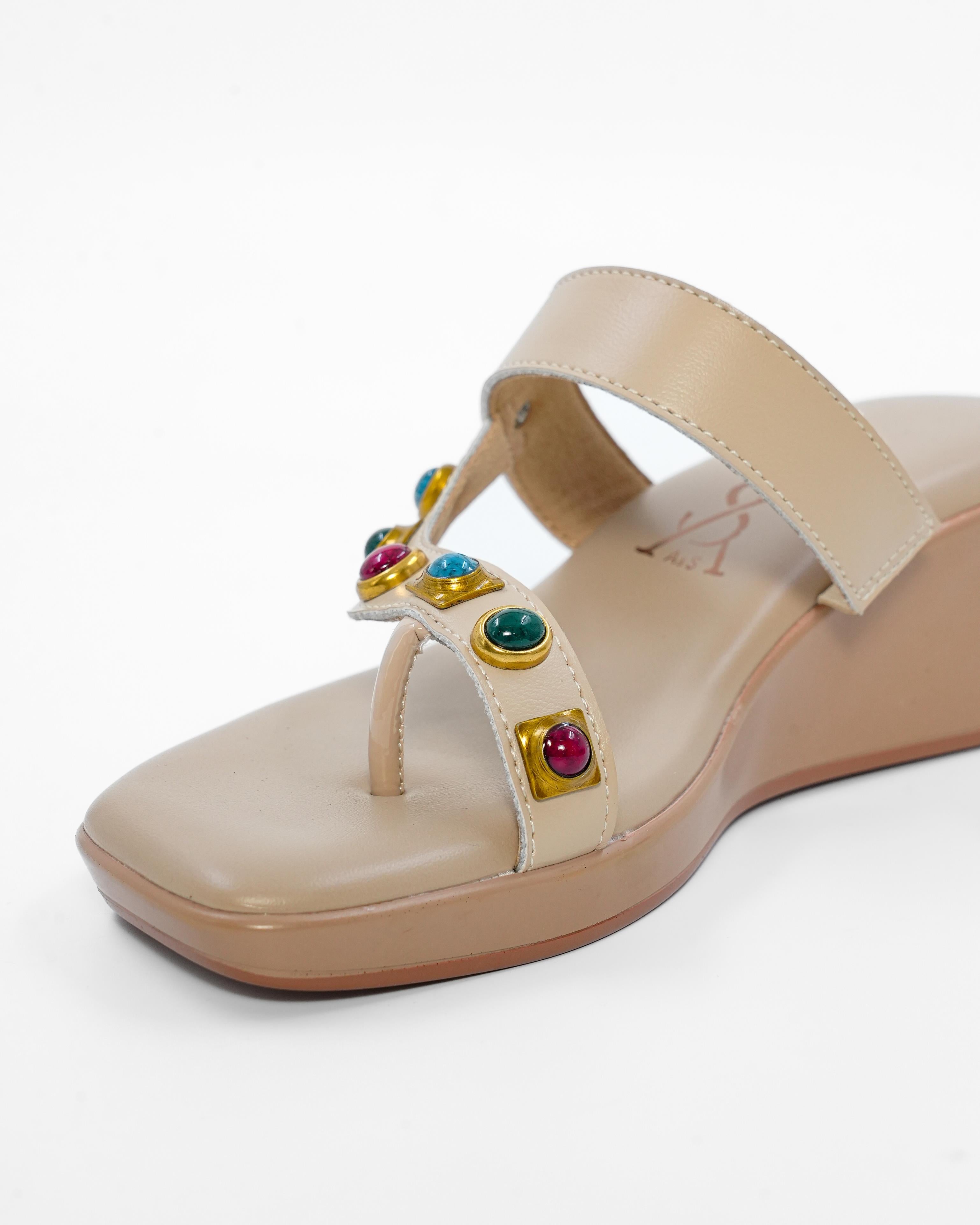 Multicolour Studded Gem Wedges