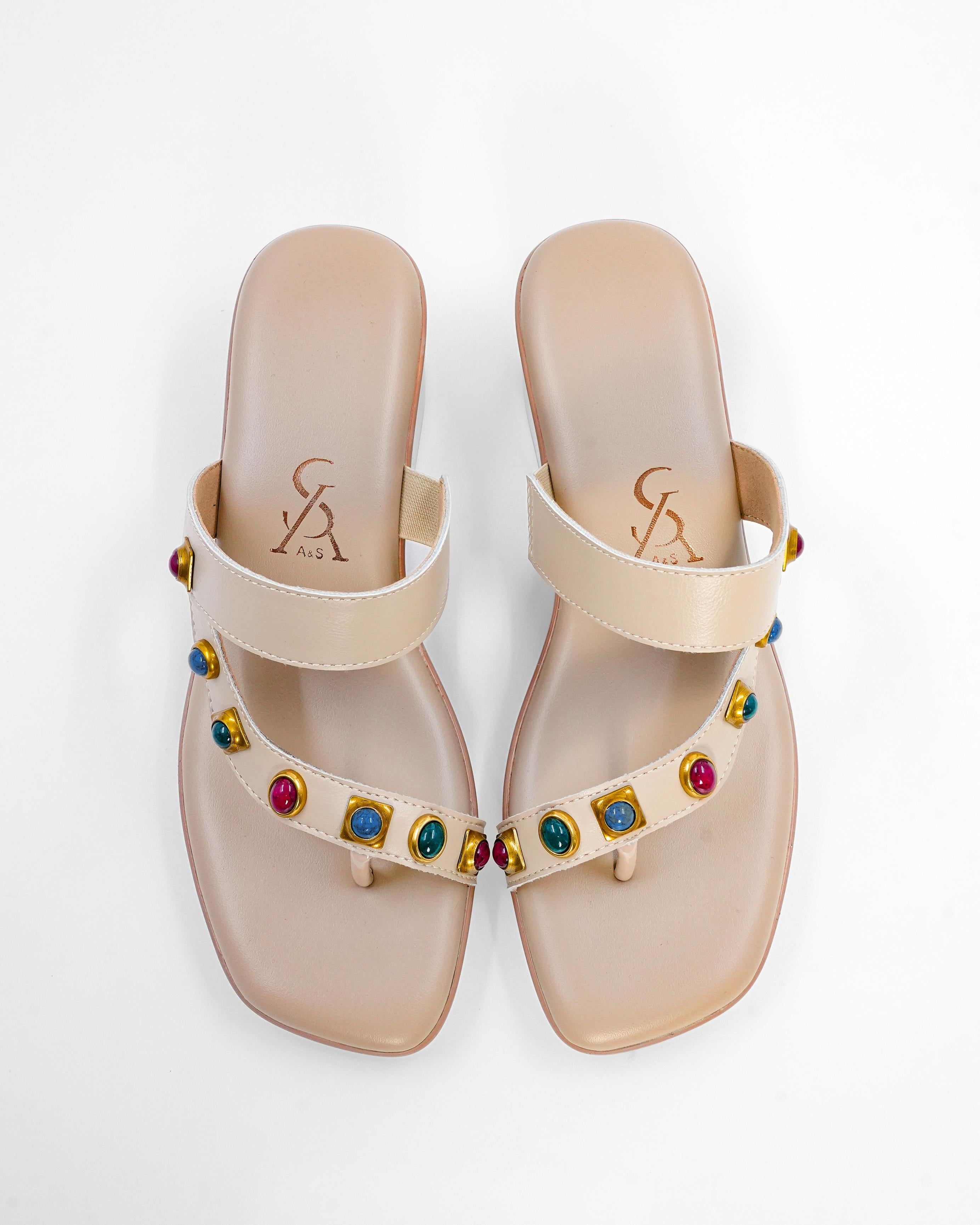 Multicolour Studded Gem Wedges