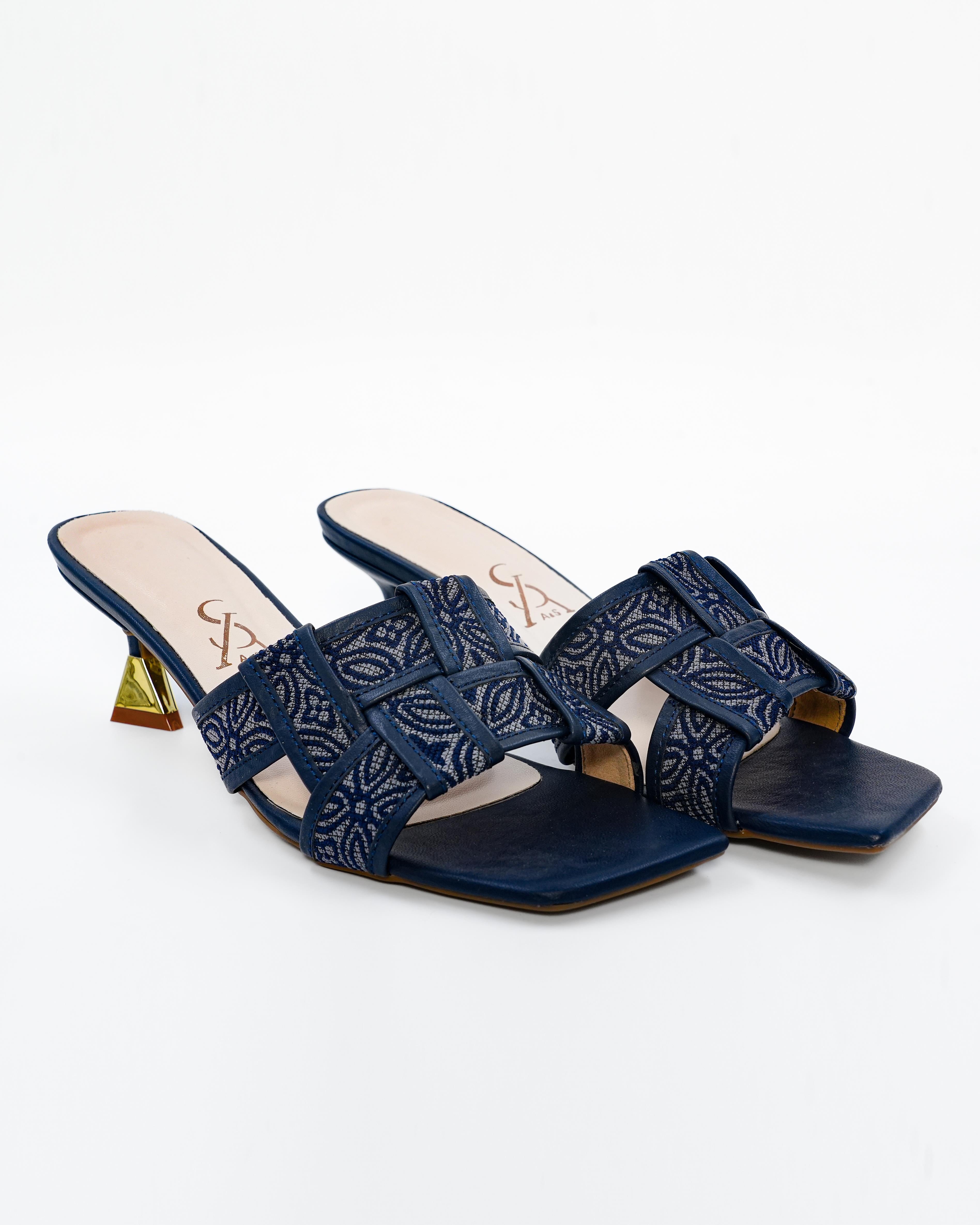 Printed Cutout Kitten Heel