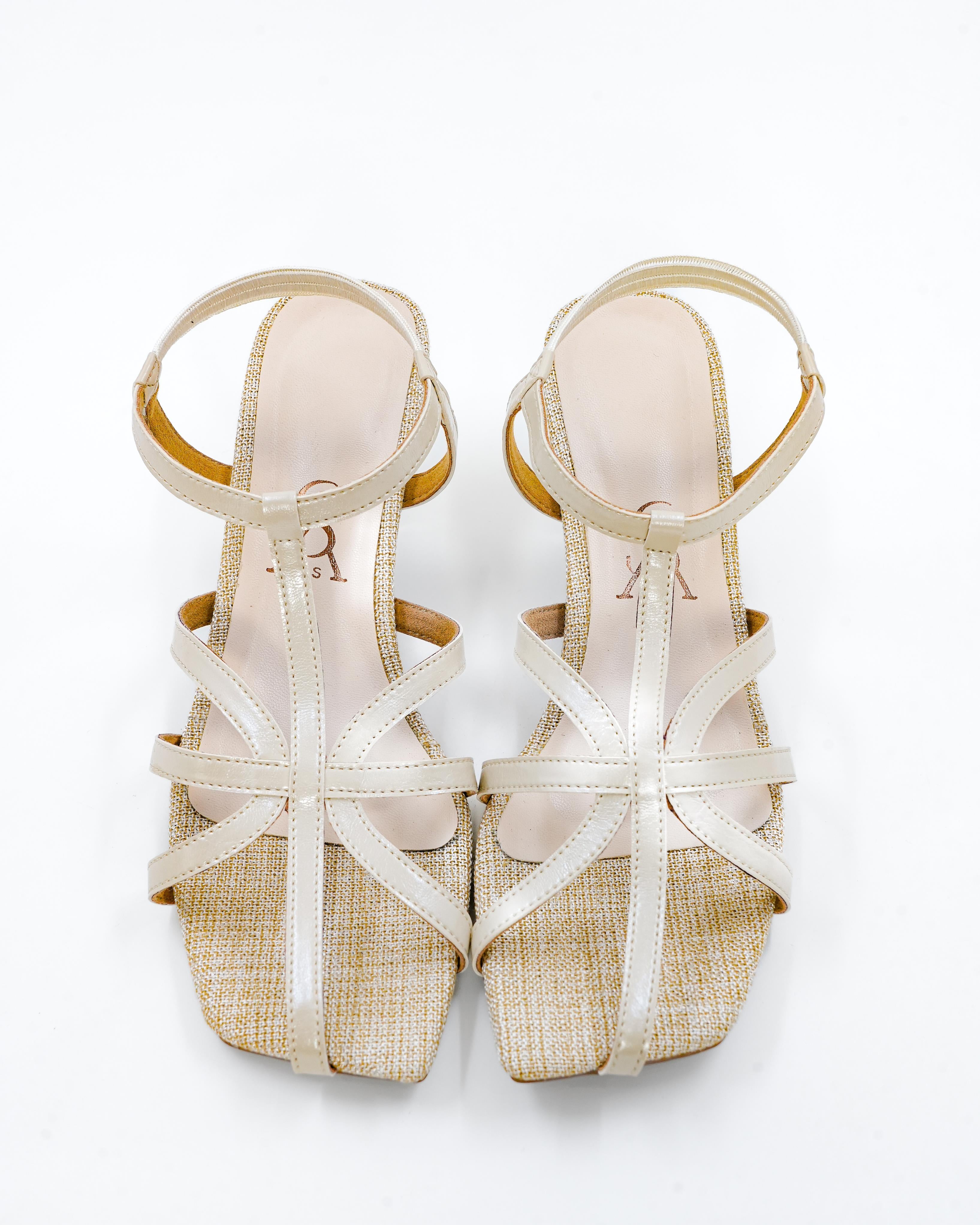 Strappy Slingback Kitten Heels
