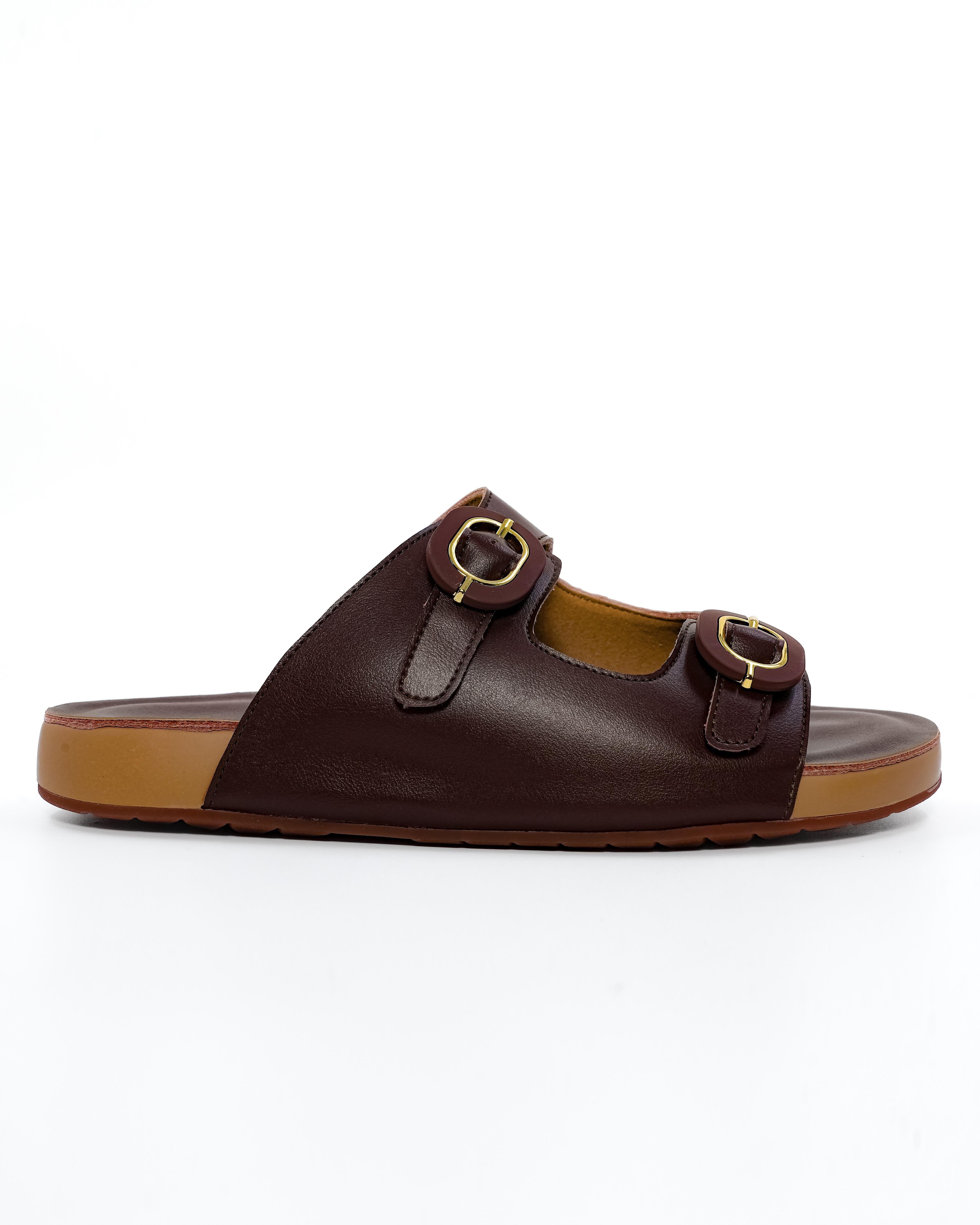 Oval Buckle Detail Sandals