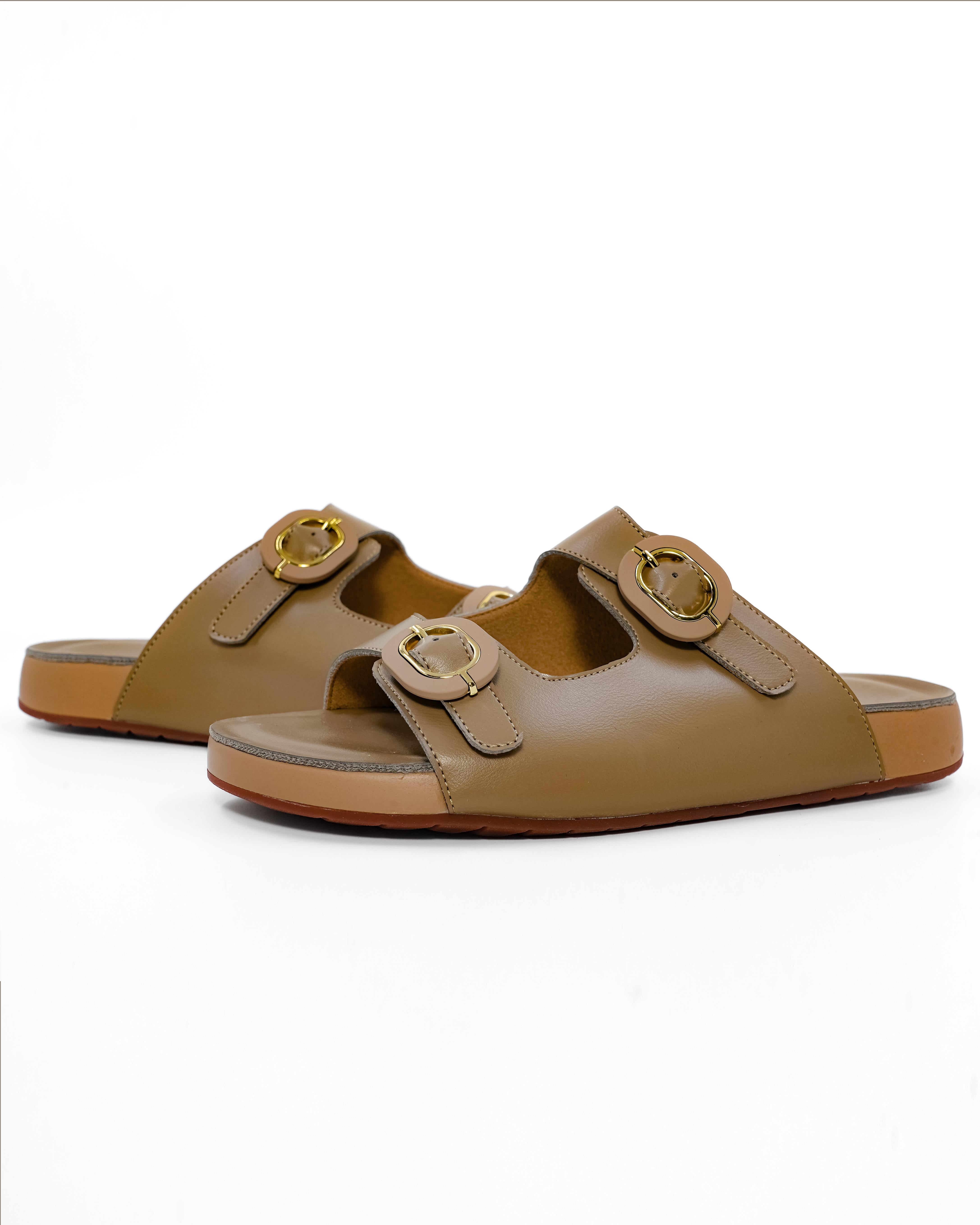Oval Buckle Detail Sandals