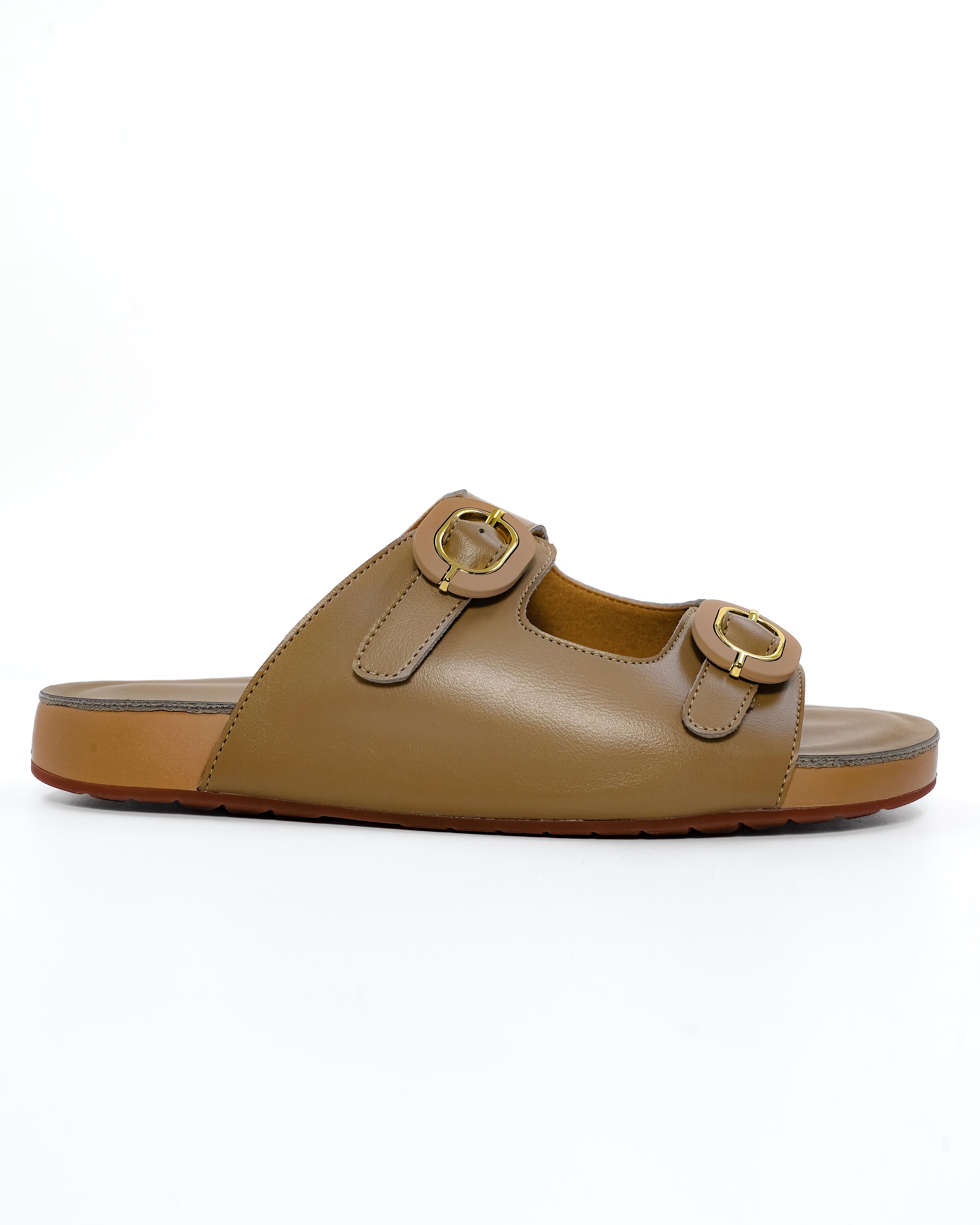 Oval Buckle Detail Sandals