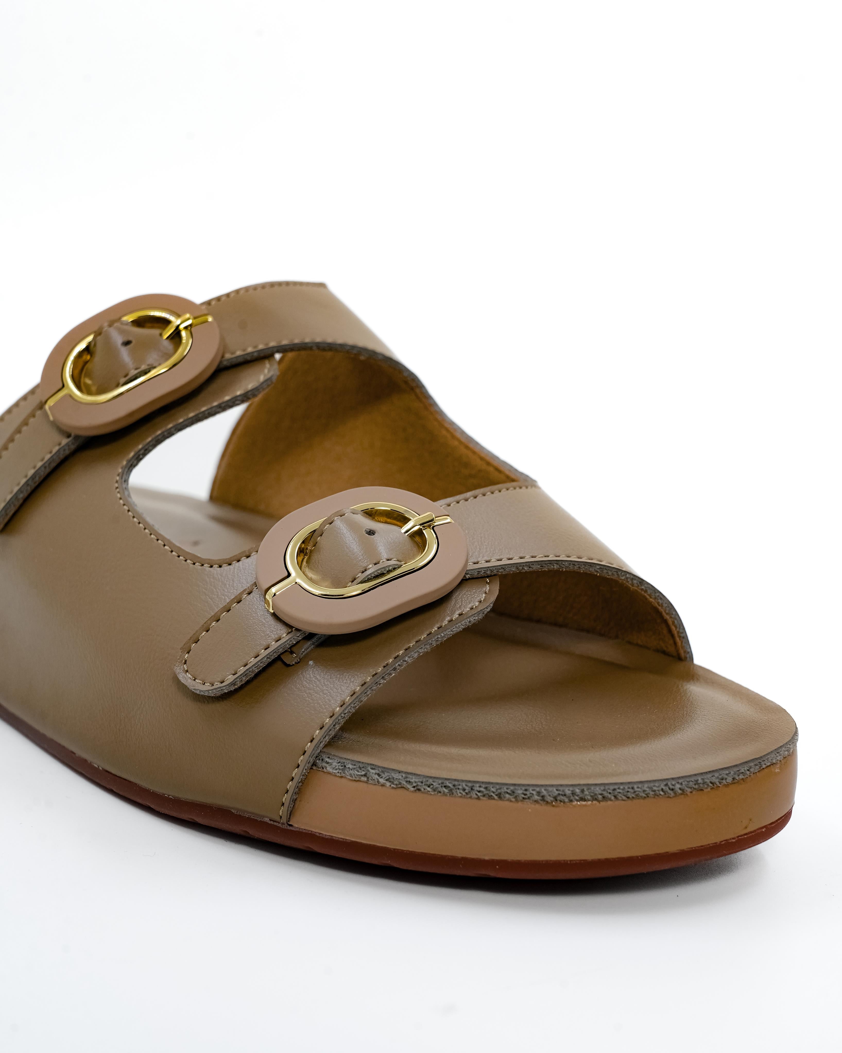 Oval Buckle Detail Sandals