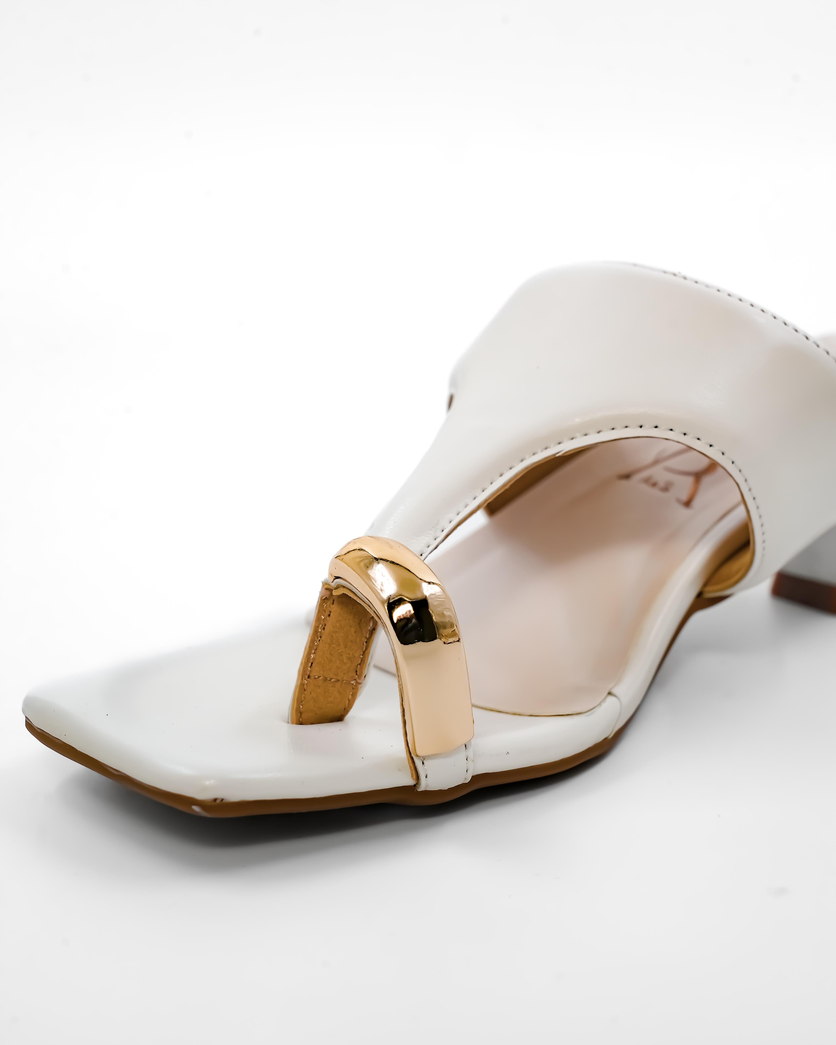One Toe Detail Kitten Heel