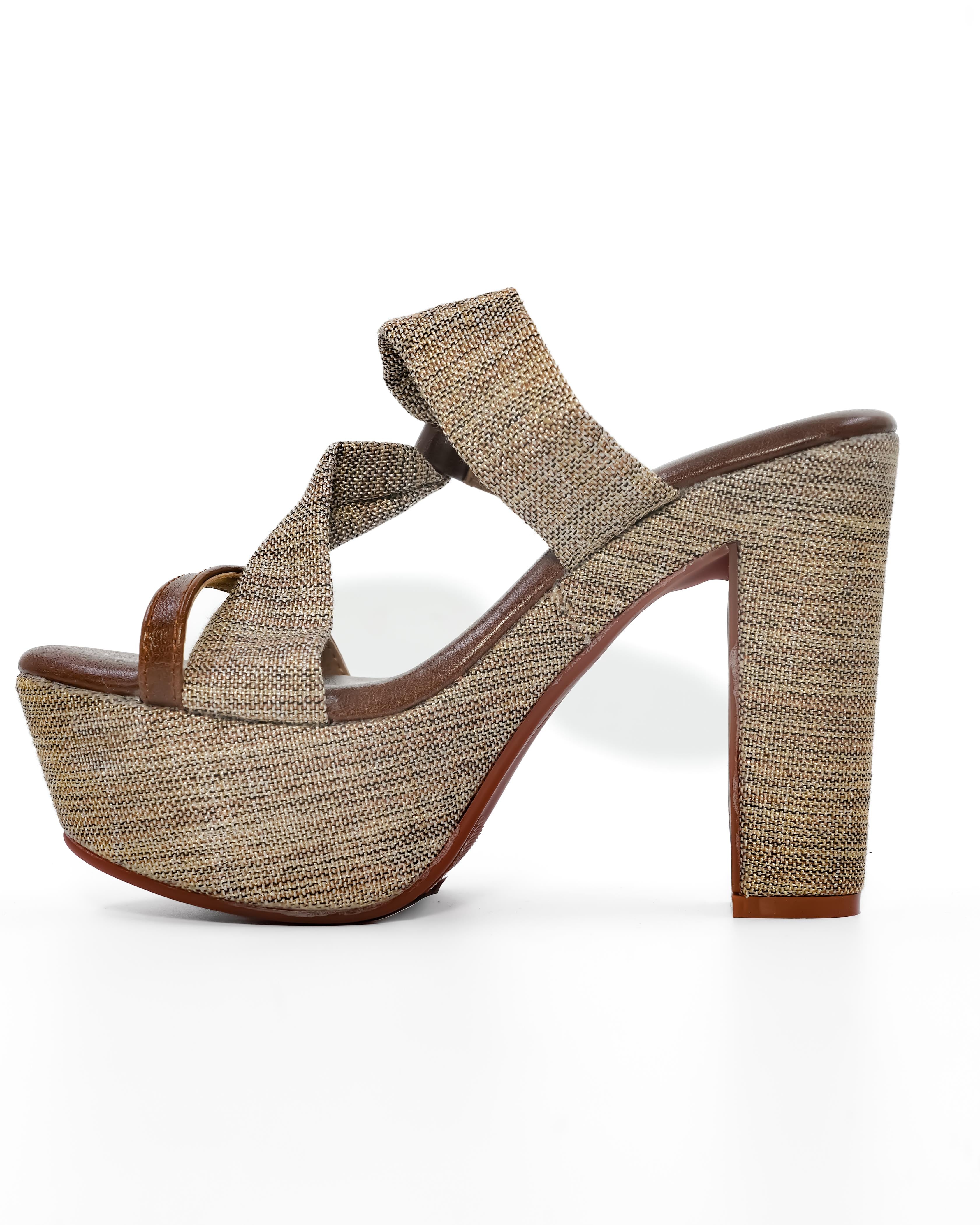 Twisted Strap Detail Block Heels