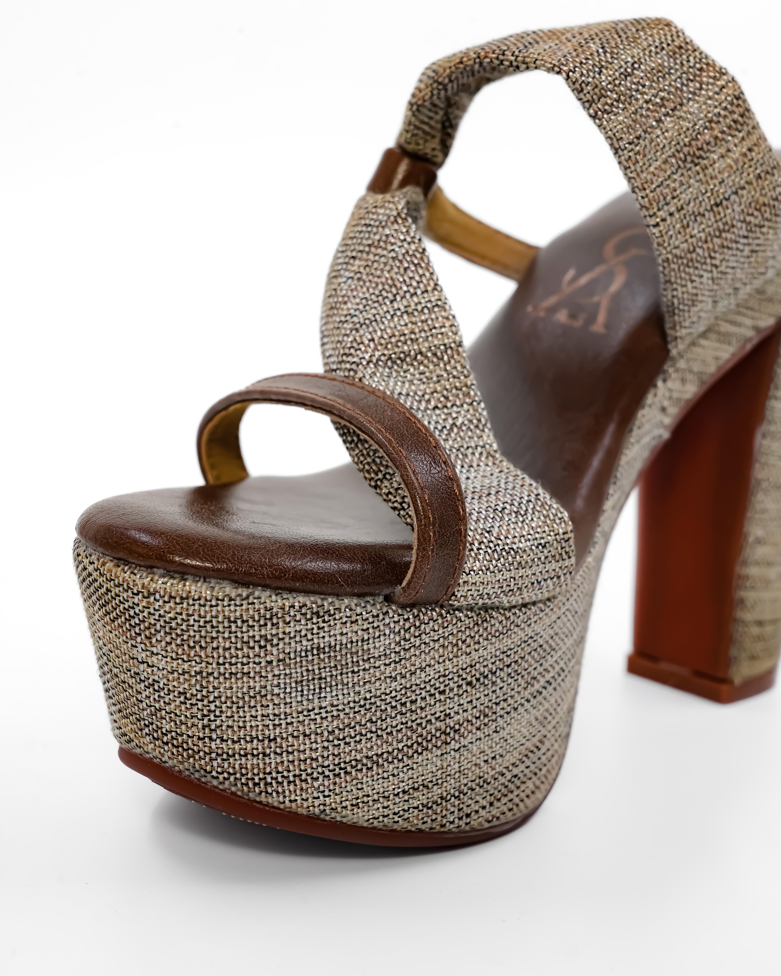 Twisted Strap Detail Block Heels