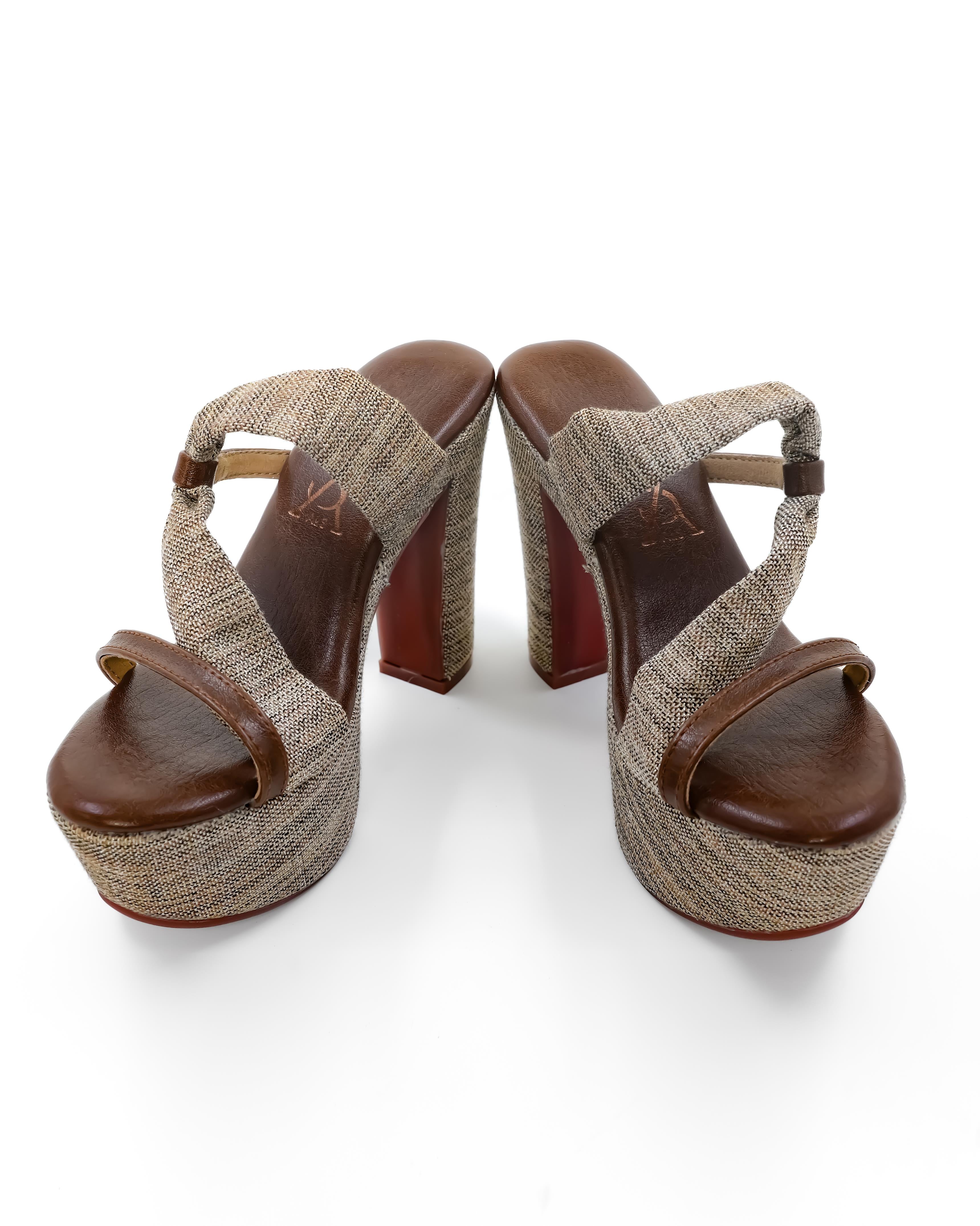Twisted Strap Detail Block Heels