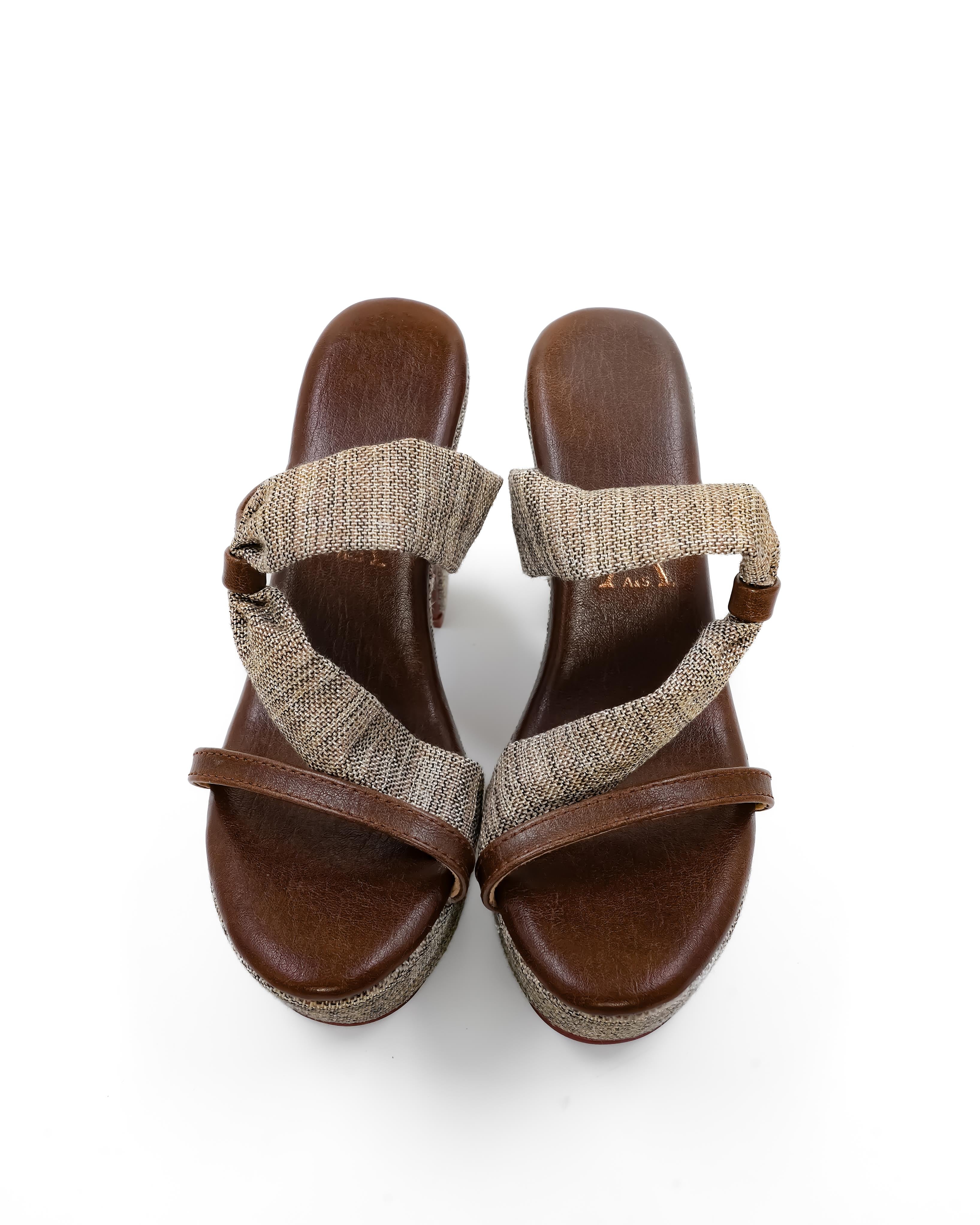Twisted Strap Detail Block Heels