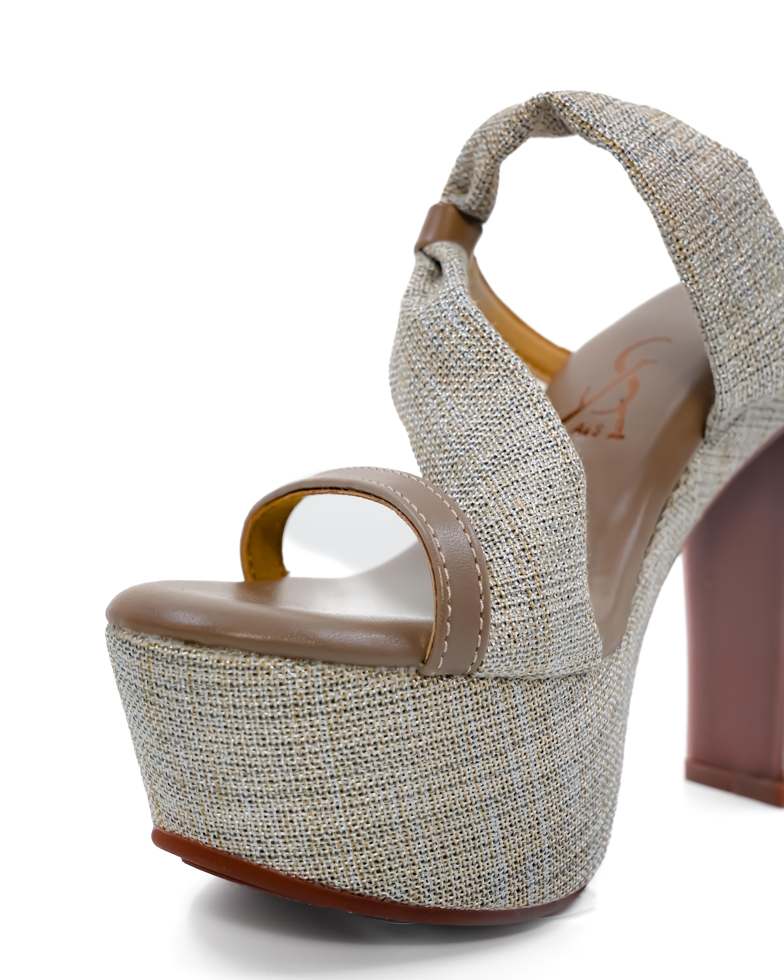 Twisted Strap Detail Block Heels
