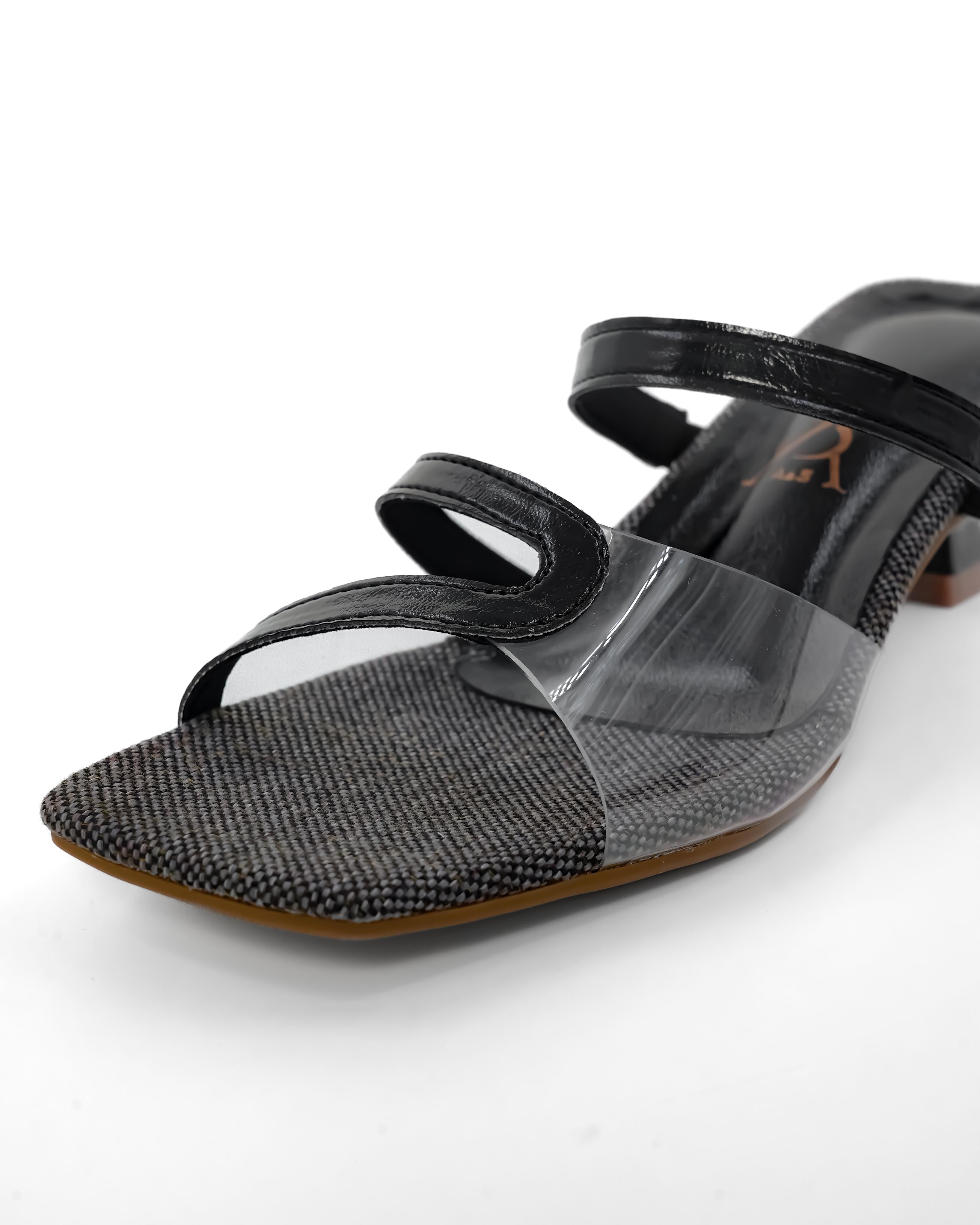 Twisted Strap Detail Vinyl Kitten Heel