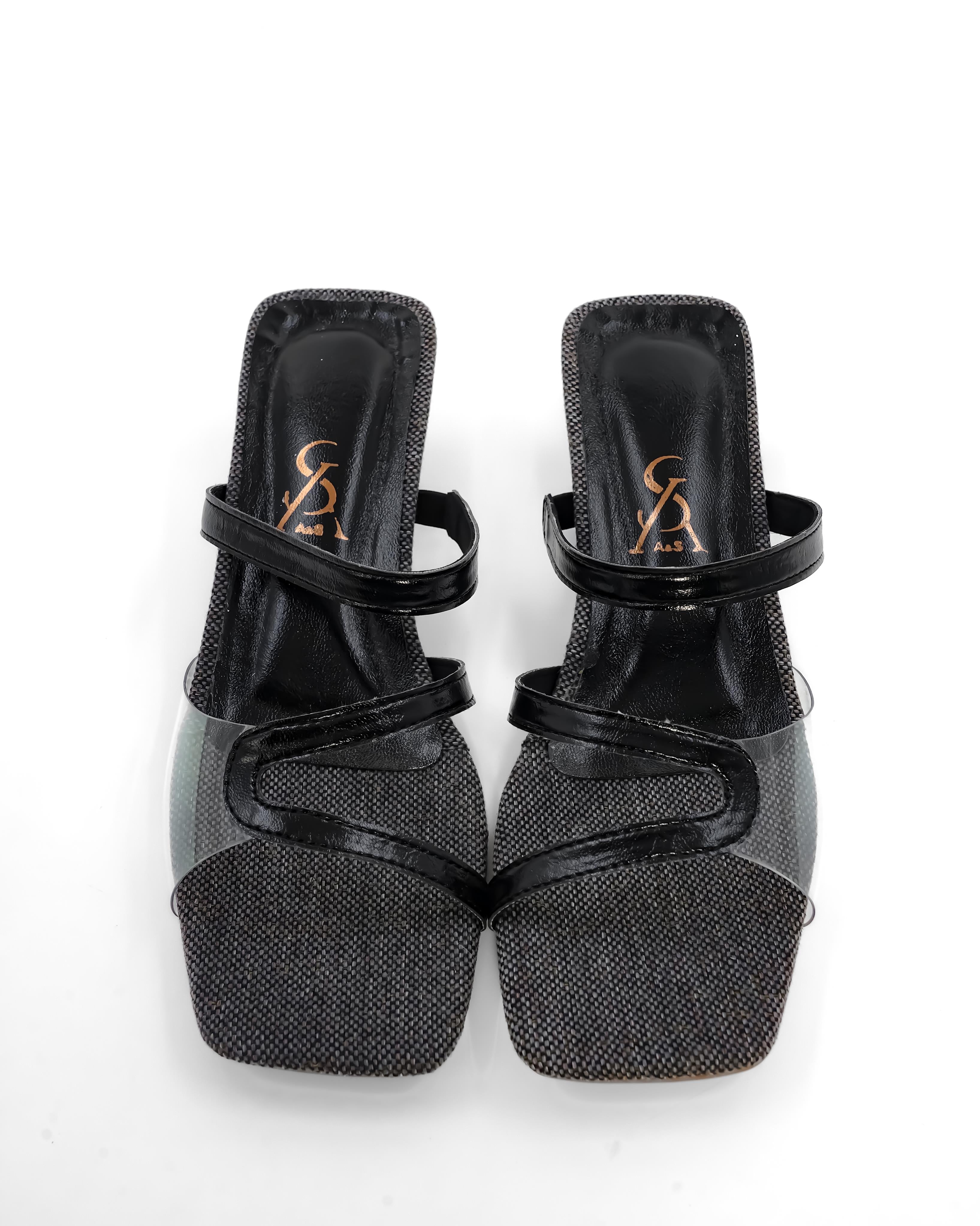 Twisted Strap Detail Vinyl Kitten Heel
